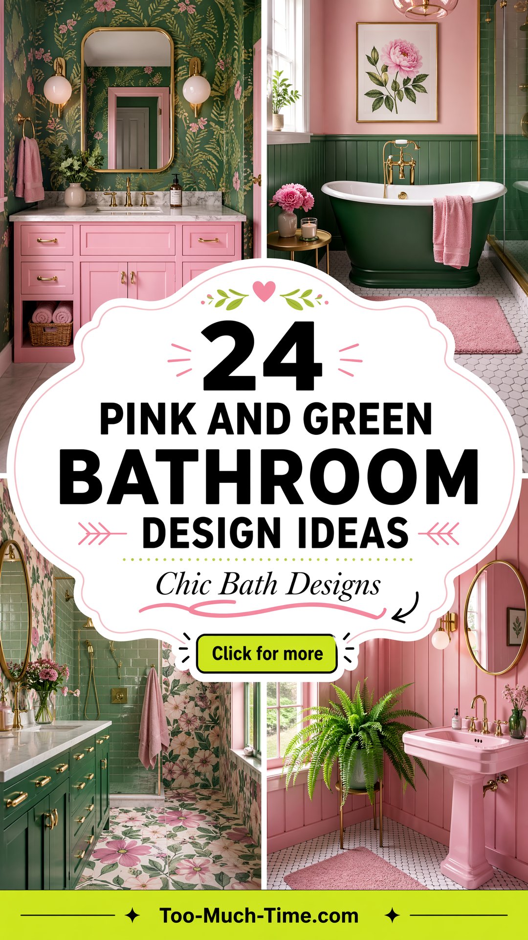 24 Pink and Green Bathroom Design Ideas for Chic Baths - 24 Pink and Green Bathroom Design Ideas for Chic Baths