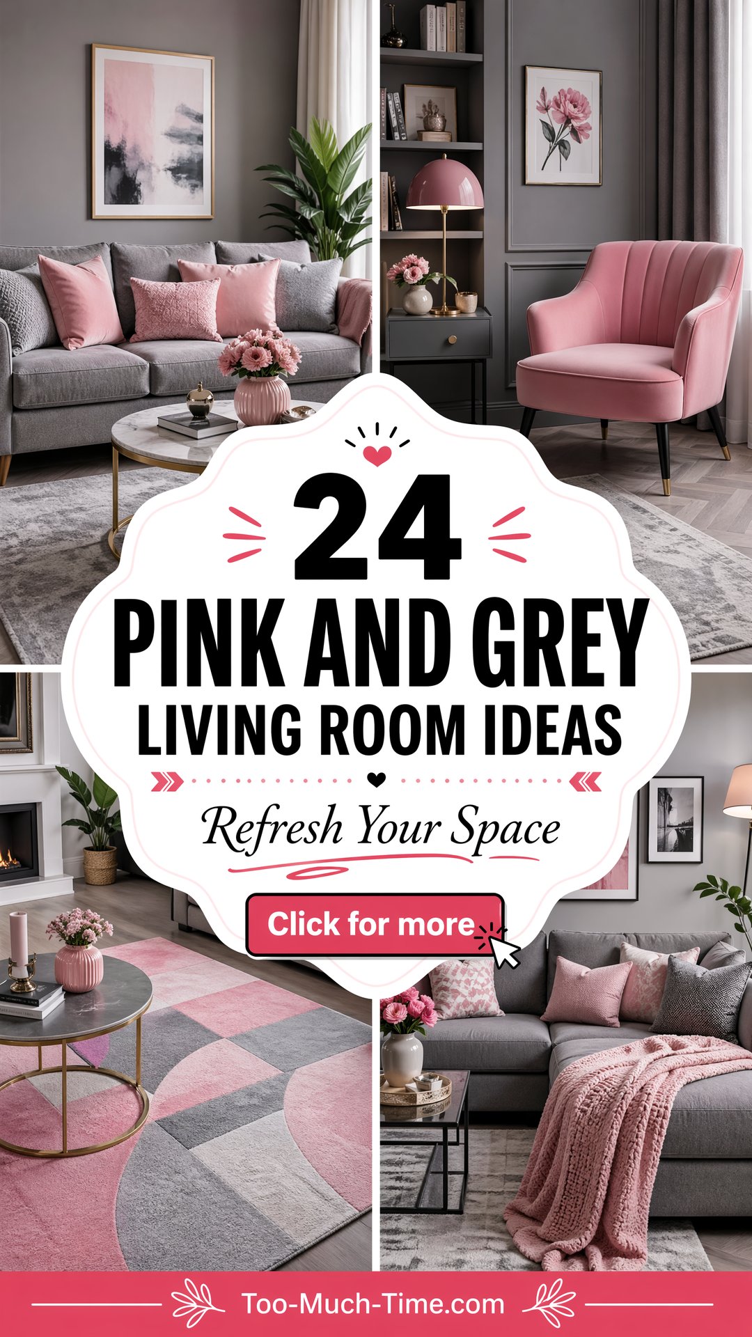 24 Pink and Grey Living Room Ideas to Refresh Rooms - 24 Pink and Grey Living Room Ideas to Refresh Rooms