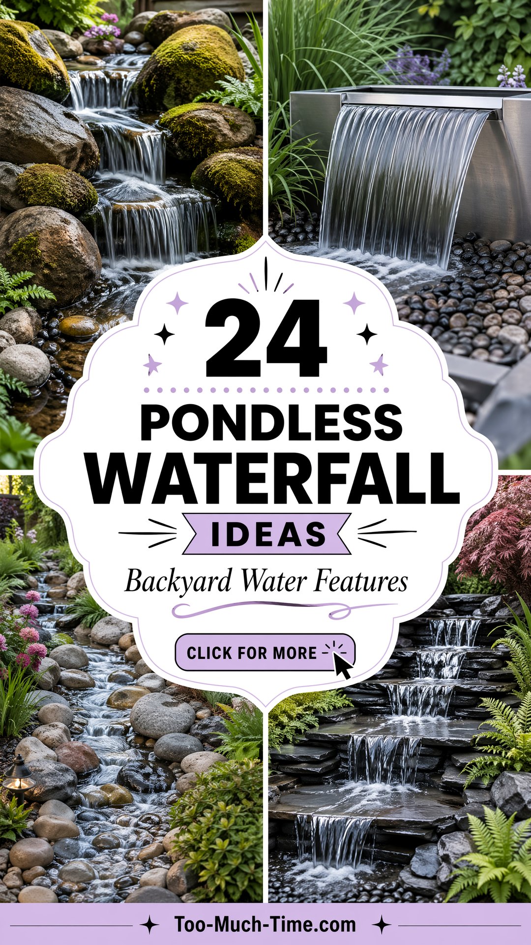 24 Pondless Waterfall Ideas for Backyard Water Features - 24 Pondless Waterfall Ideas for Backyard Water Features