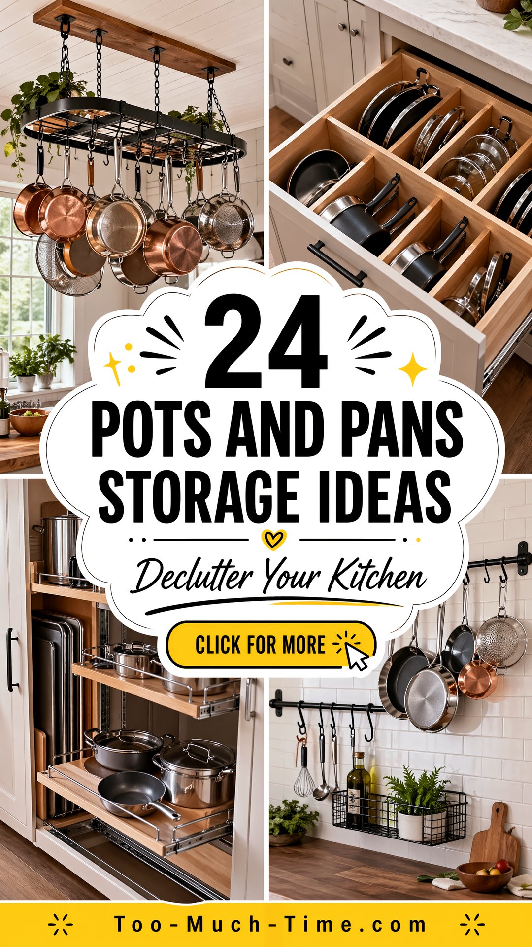 24 Pots and Pans Storage Ideas to Declutter Kitchen - 24 Pots and Pans Storage Ideas to Declutter Kitchen