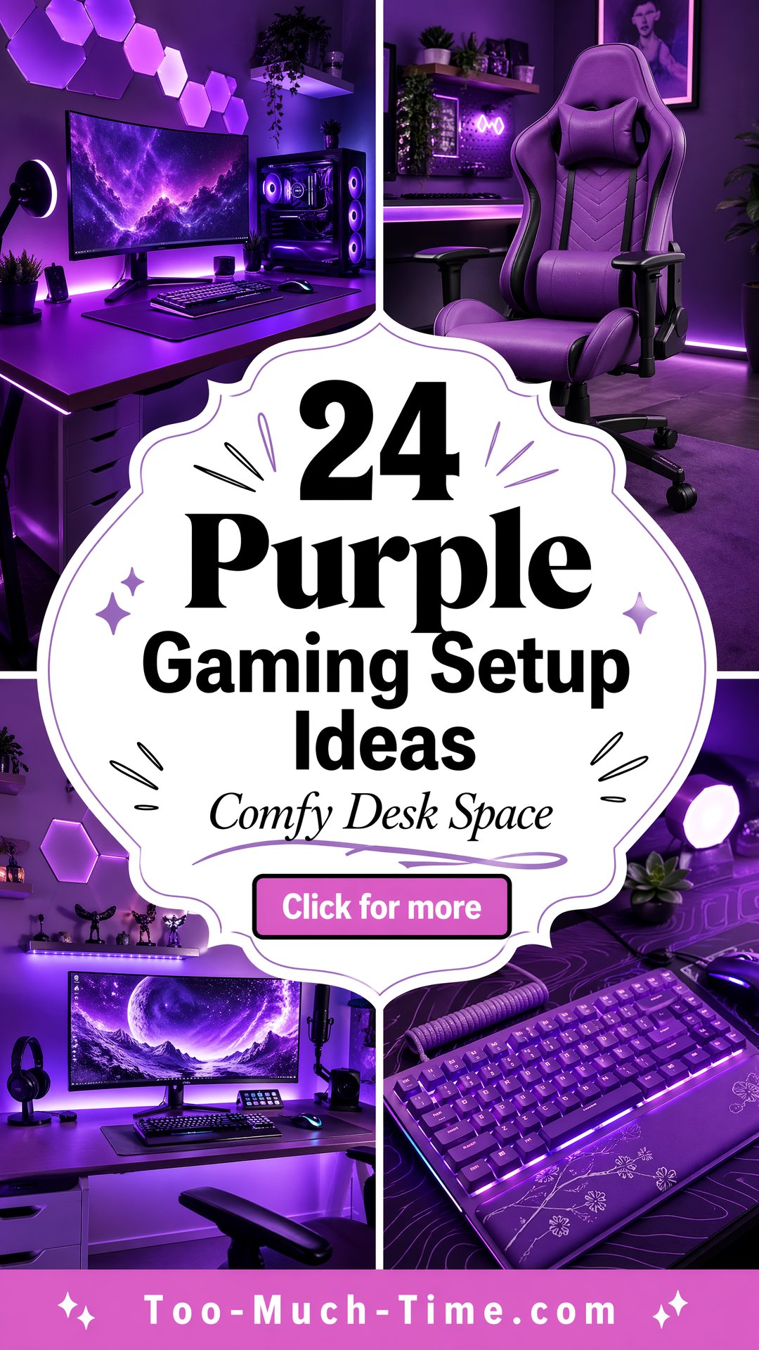 24 Purple Gaming Setup Ideas Create a Comfy Desk Space - 24 Purple Gaming Setup Ideas: Create a Comfy Desk Space