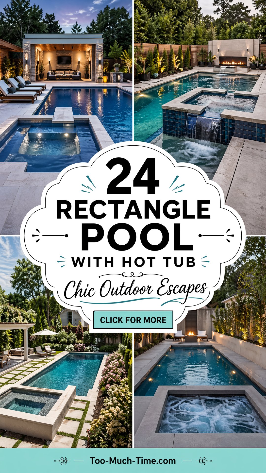 24 Rectangle Pool with Hot Tub Chic Outdoor Escape - 24 Rectangle Pool with Hot Tub: Chic Outdoor Escape