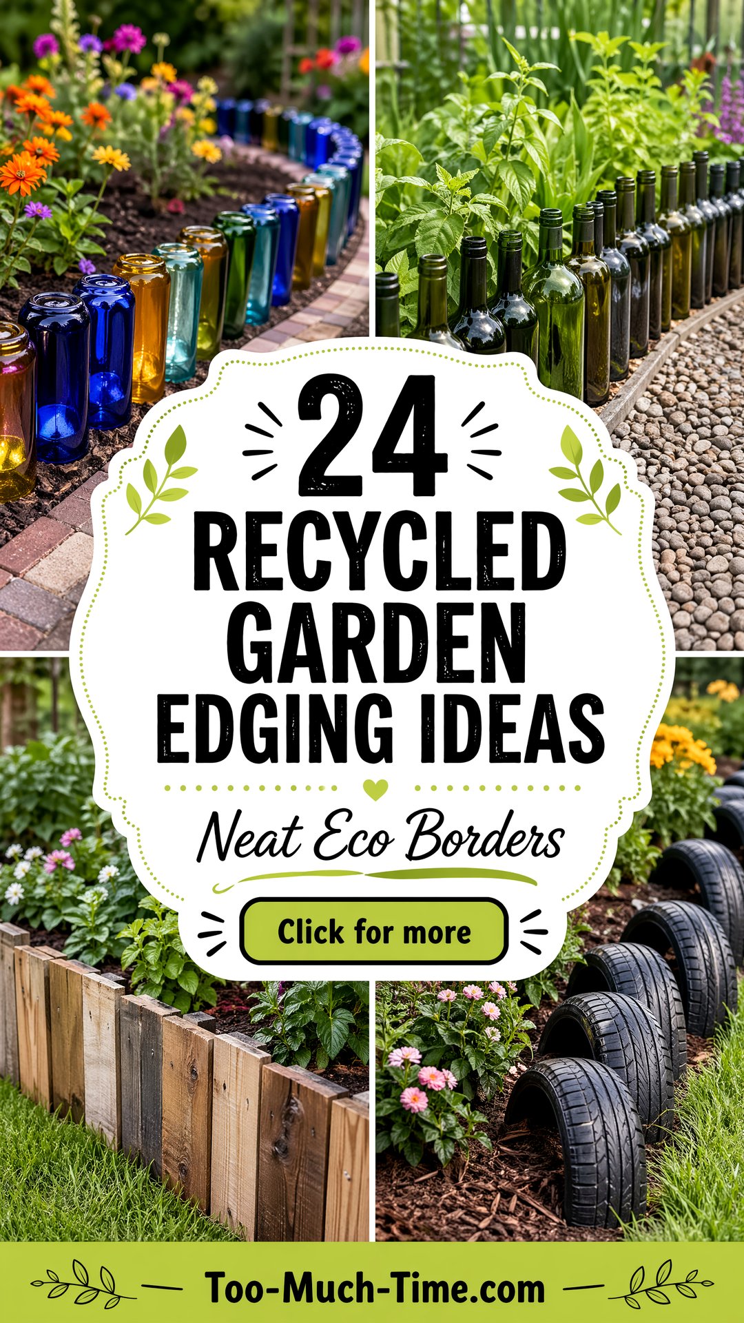 24 Recycled Garden Edging Ideas Neat Border Ideas - 24 Recycled Garden Edging Ideas: Neat Border Ideas