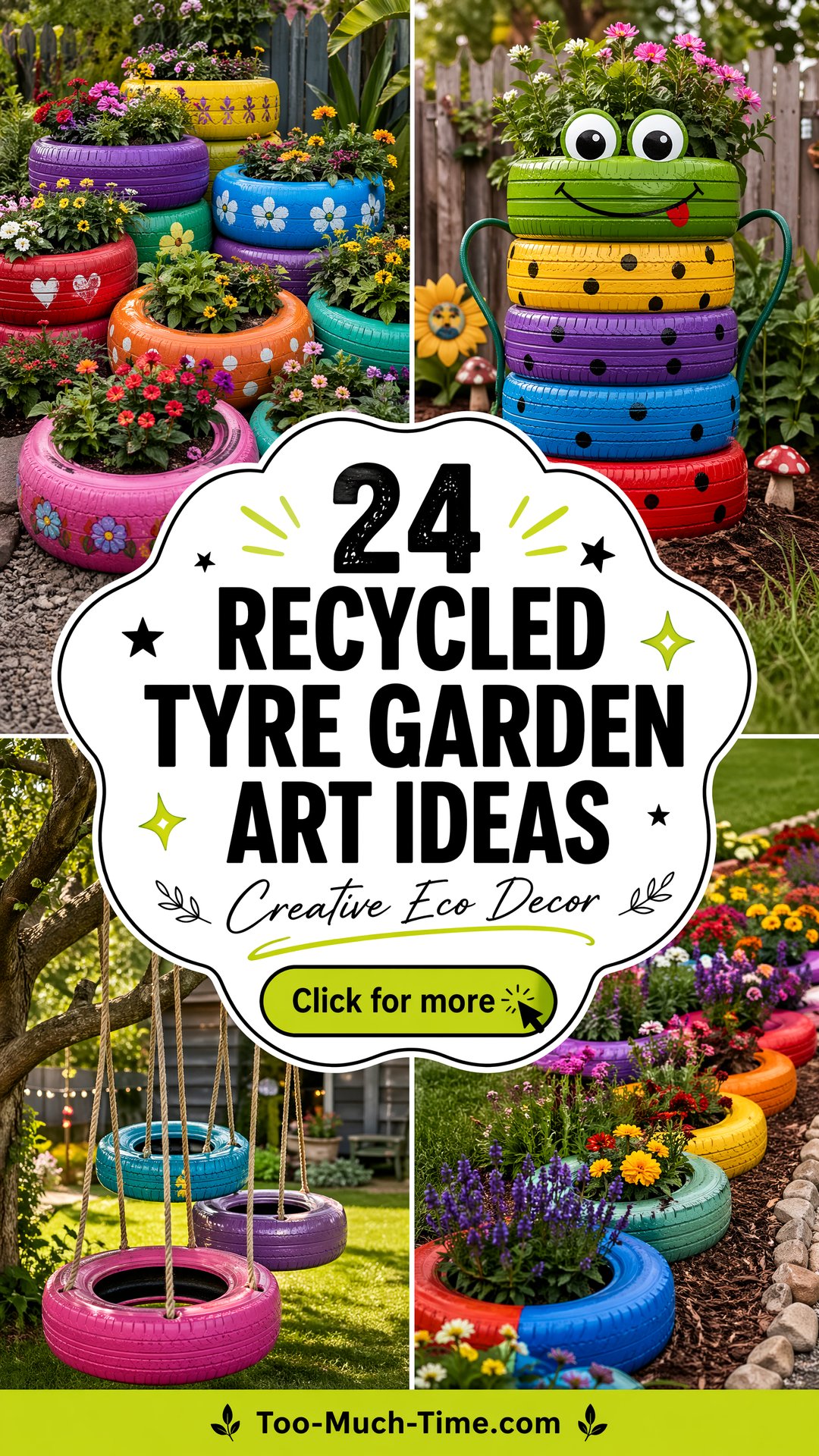24 Recycled Tyre Garden Art Ideas Eco Yard Decor Ideas - 24 Recycled Tyre Garden Art Ideas: Eco Yard Décor Ideas