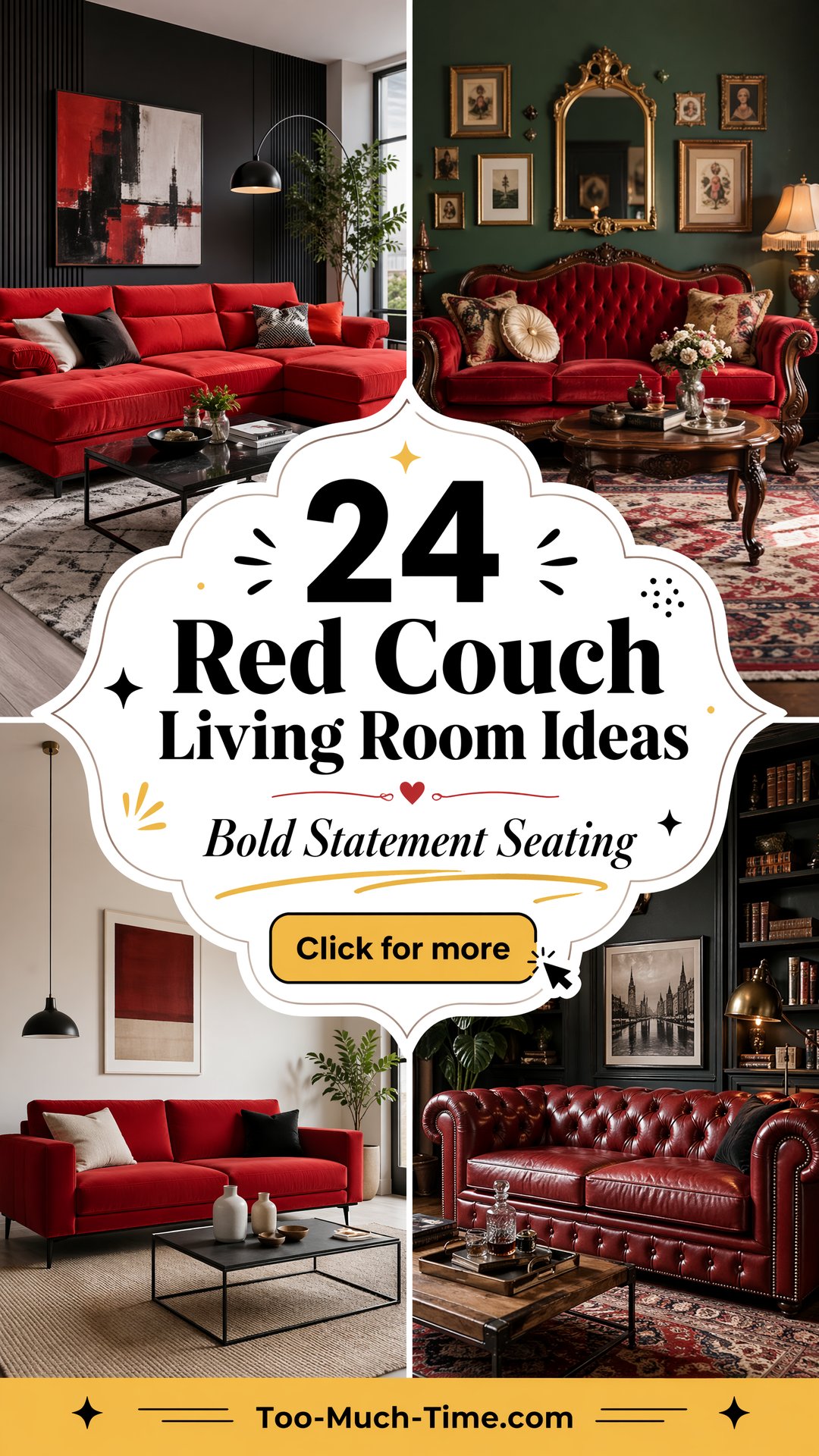 24 Red Couch Living Room Ideas Bold Statement Seating - 24 Red Couch Living Room Ideas: Bold Statement Seating