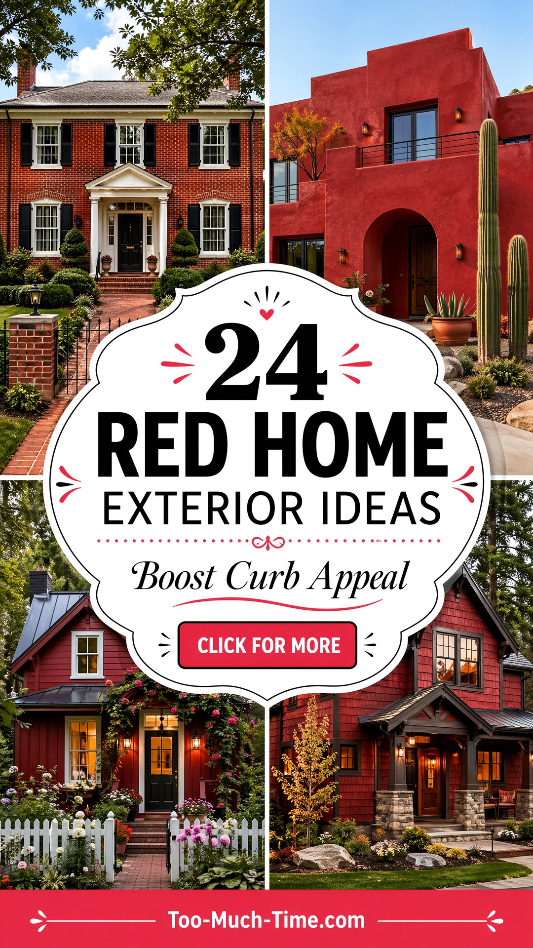 24 Red Home Exterior Ideas to Boost Curb Appeal Today. - 24 Red Home Exterior Ideas to Boost Curb Appeal Today.