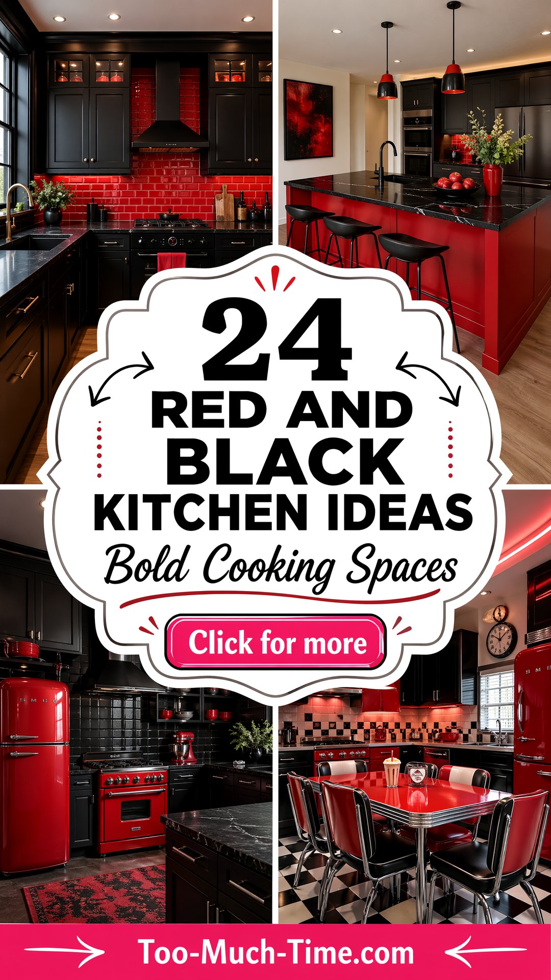 24 Red and Black Kitchen Ideas to Brighten Cooking - 24 Red and Black Kitchen Ideas to Brighten Cooking
