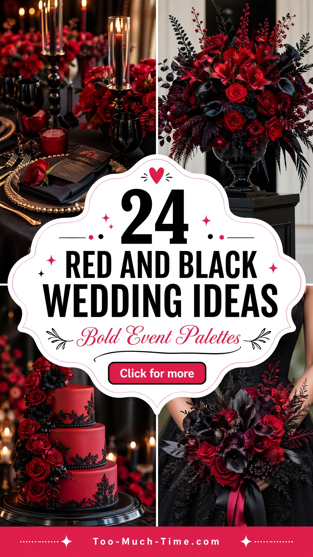 24 Red and Black Wedding Ideas Palettes for Events - 24 Red and Black Wedding Ideas: Palettes for Events