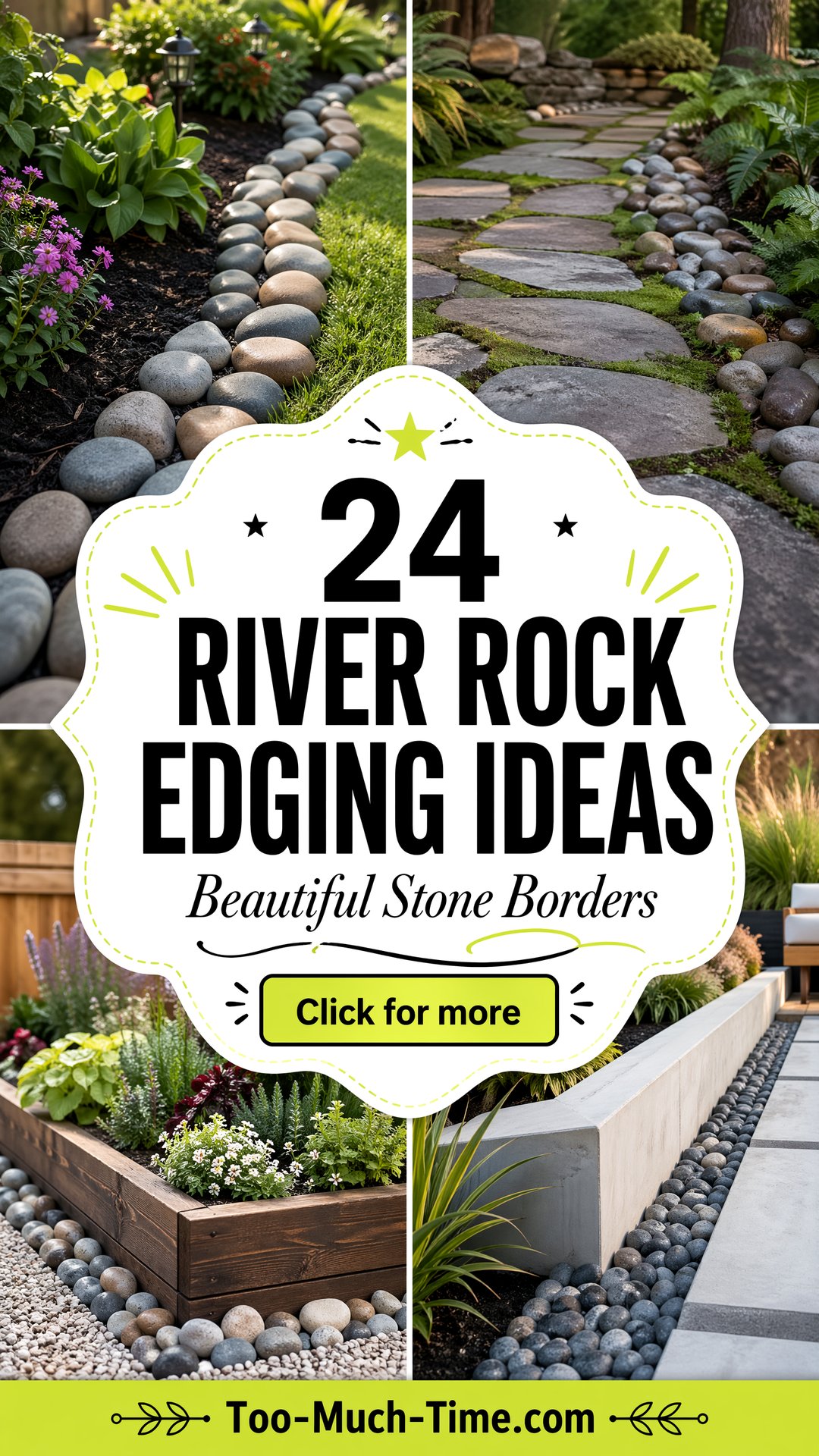 24 River Rock Edging Ideas Create Borders and Paths - 24 River Rock Edging Ideas: Create Borders and Paths