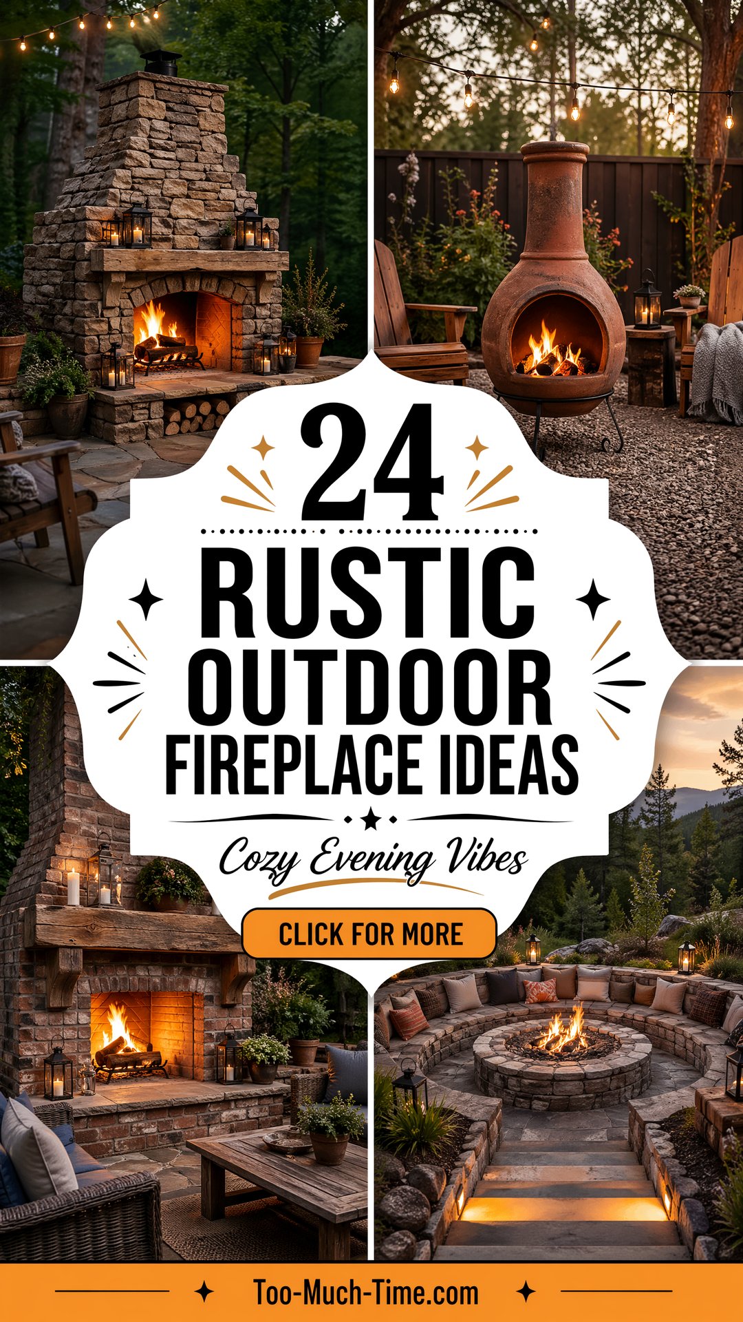 24 Rustic Outdoor Fireplace Ideas for Cozy Evenings - 24 Rustic Outdoor Fireplace Ideas for Cozy Evenings