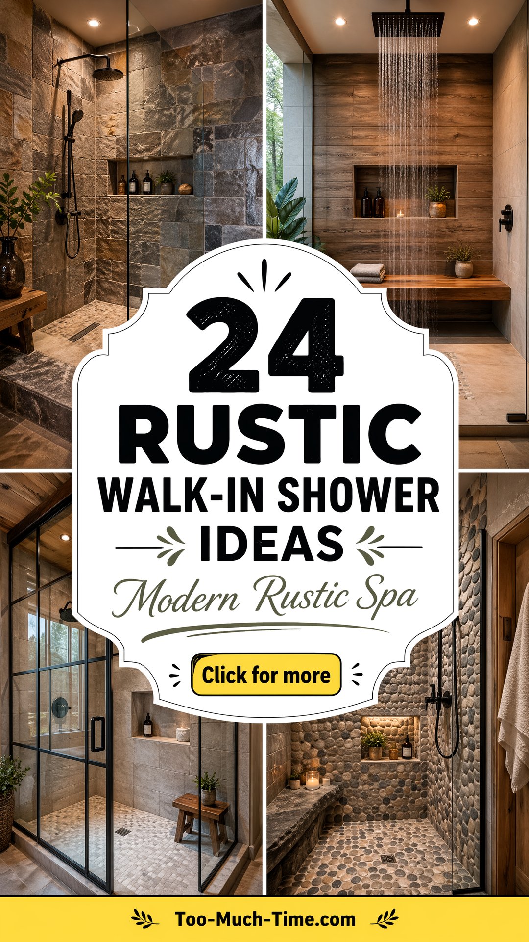 24 Rustic Walk-in Shower Ideas for a Modern Rustic Spa - 24 Rustic Walk-in Shower Ideas for a Modern Rustic Spa