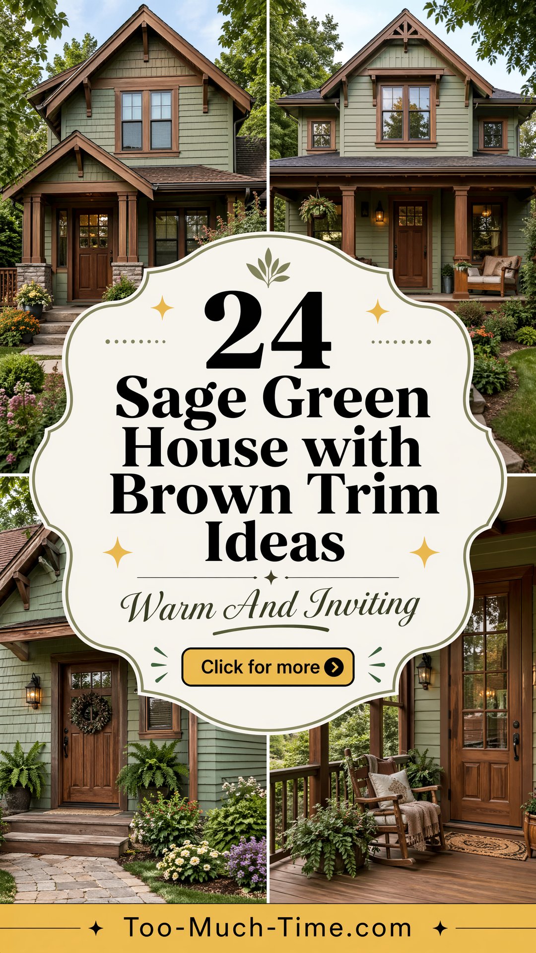 24 Sage Green House with Brown Trim Ideas Adds Warmth - 24 Sage Green House with Brown Trim Ideas: Adds Warmth