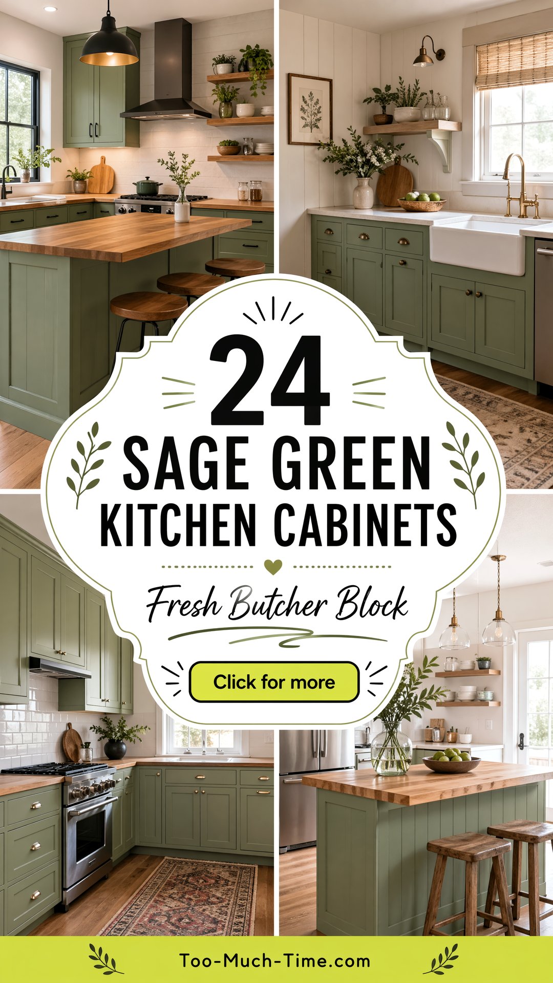 24 Sage Green Kitchen Cabinets with Butcher Block Now - 24 Sage Green Kitchen Cabinets with Butcher Block Now