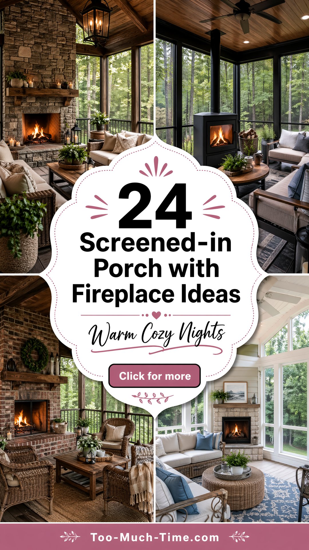 24 Screened-in Porch with Fireplace Ideas Cozy Nights - 24 Screened-in Porch with Fireplace Ideas: Cozy Nights