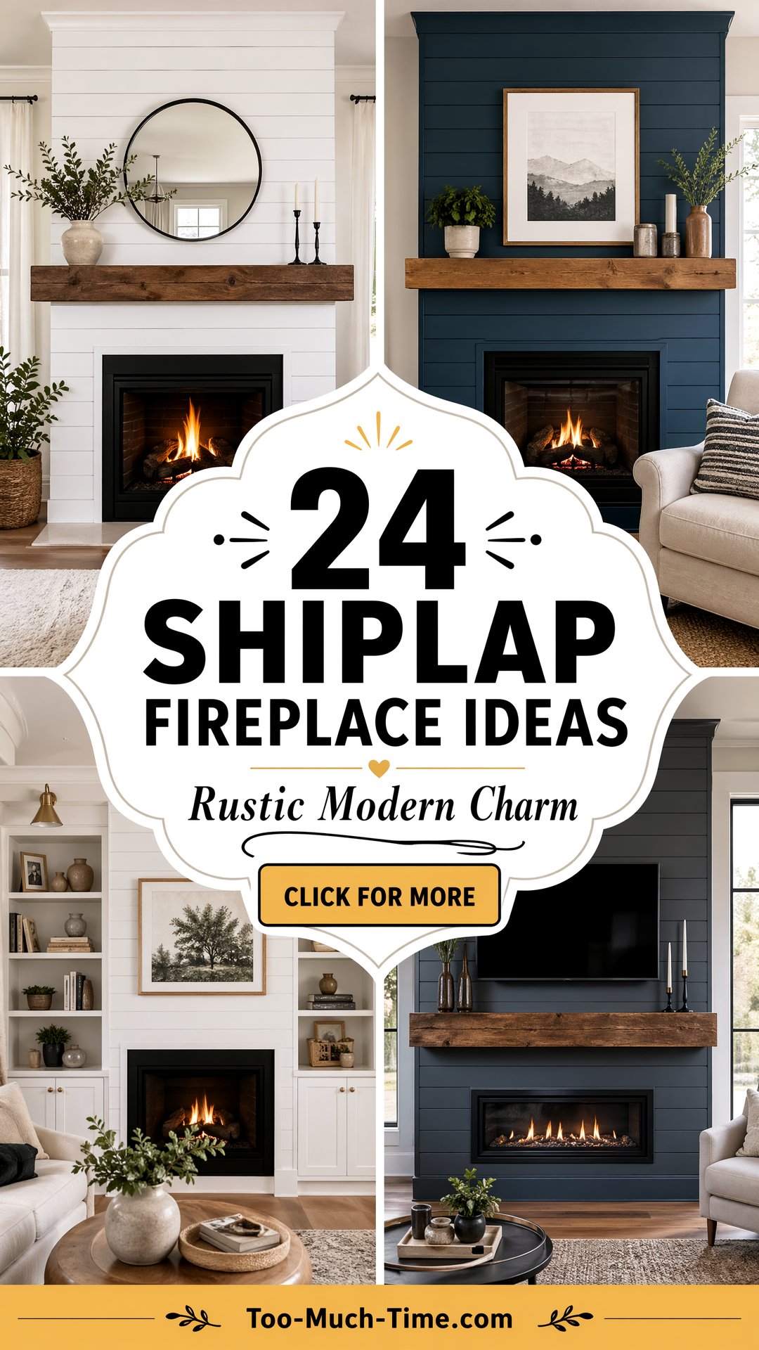 24 Shiplap Fireplace Ideas and Inspirations - 24 Shiplap Fireplace Ideas and Inspirations