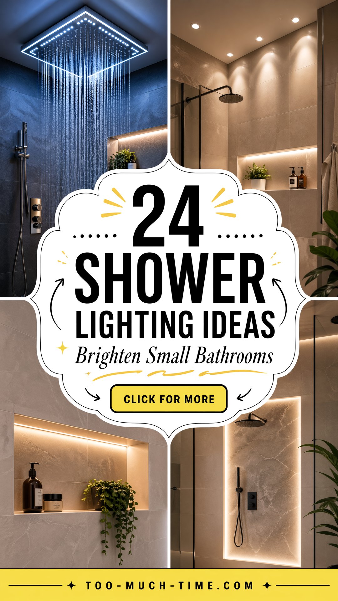 24 Shower Lighting Ideas to Brighten Small Bathrooms - 24 Shower Lighting Ideas to Brighten Small Bathrooms