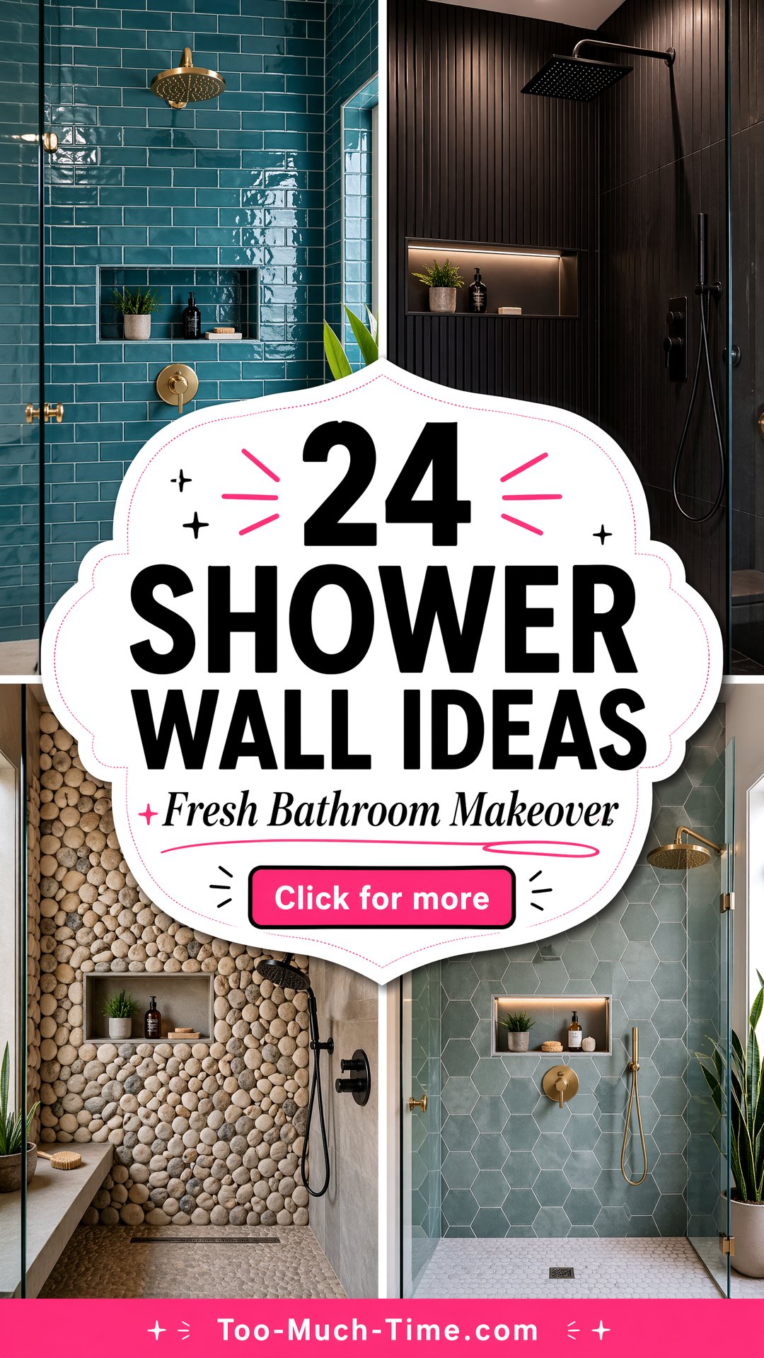 24 Shower Wall Ideas for a Fresh Bathroom Makeover - 24 Shower Wall Ideas for a Fresh Bathroom Makeover