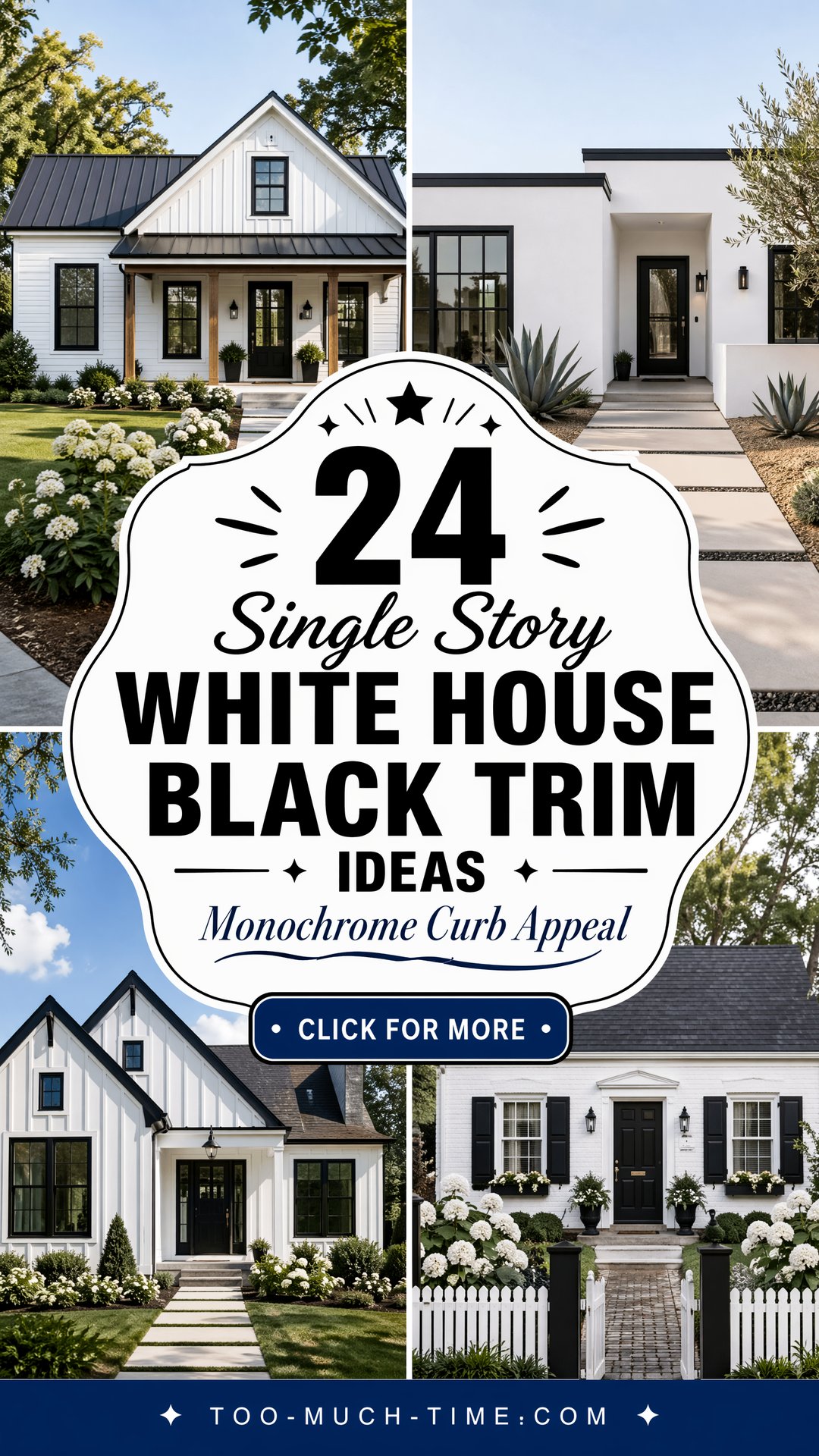 24 Single Story White House Black Trim Ideas for Style - 24 Single Story White House Black Trim Ideas for Style