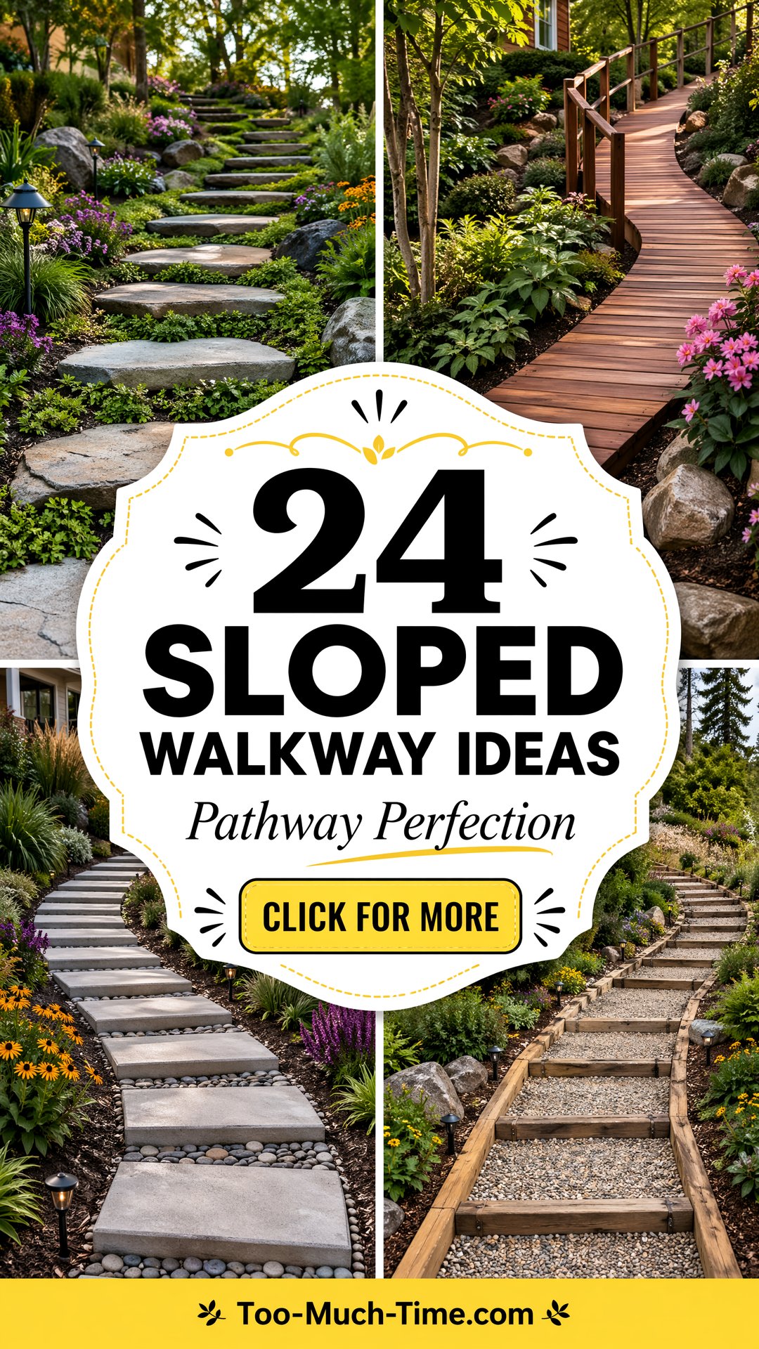 24 Sloped Walkway Ideas for Outdoor Paths and Steps - 24 Sloped Walkway Ideas for Outdoor Paths and Steps