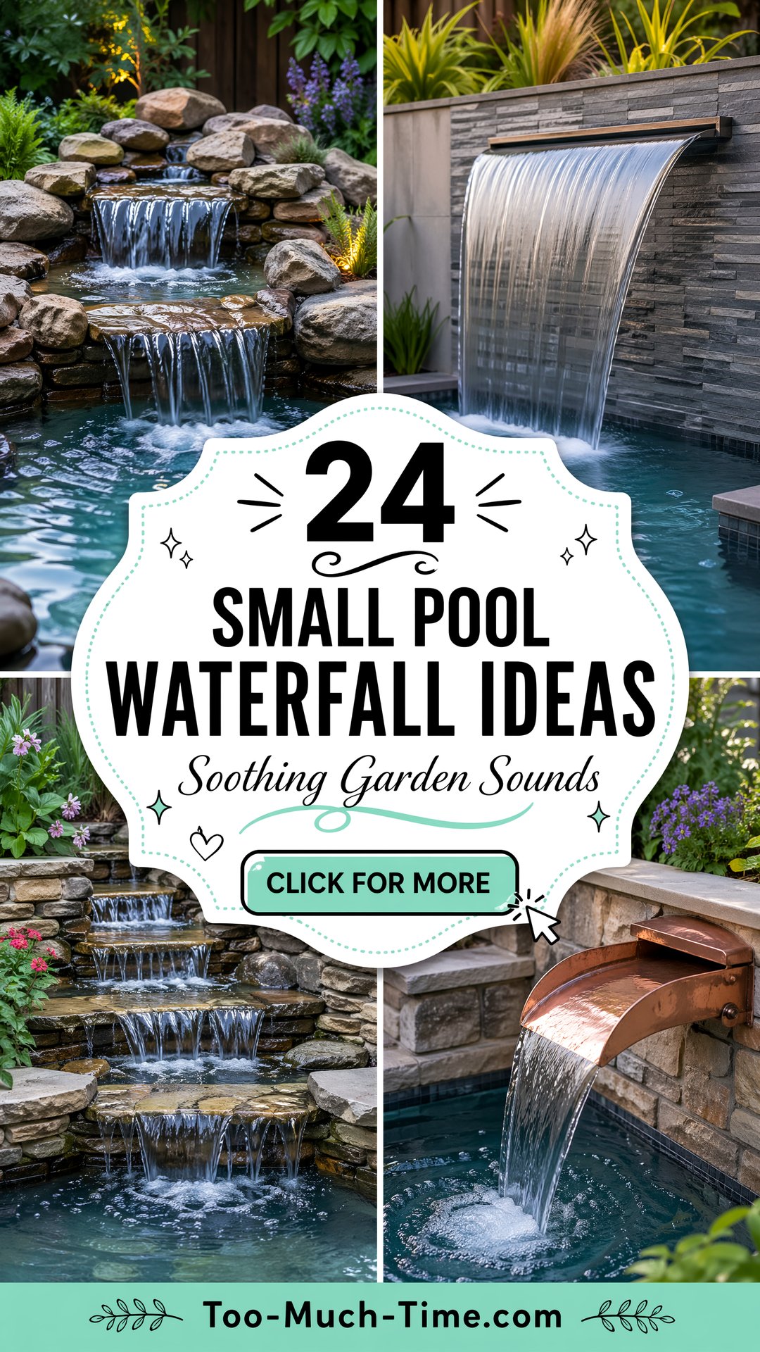 24 Small Pool Waterfall Ideas to Boost Garden Sounds - 24 Small Pool Waterfall Ideas to Boost Garden Sounds