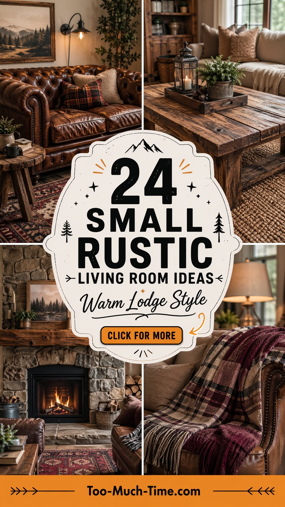24 Small Rustic Living Room Ideas to Warm Lodge Style - 24 Small Rustic Living Room Ideas to Warm Lodge Style