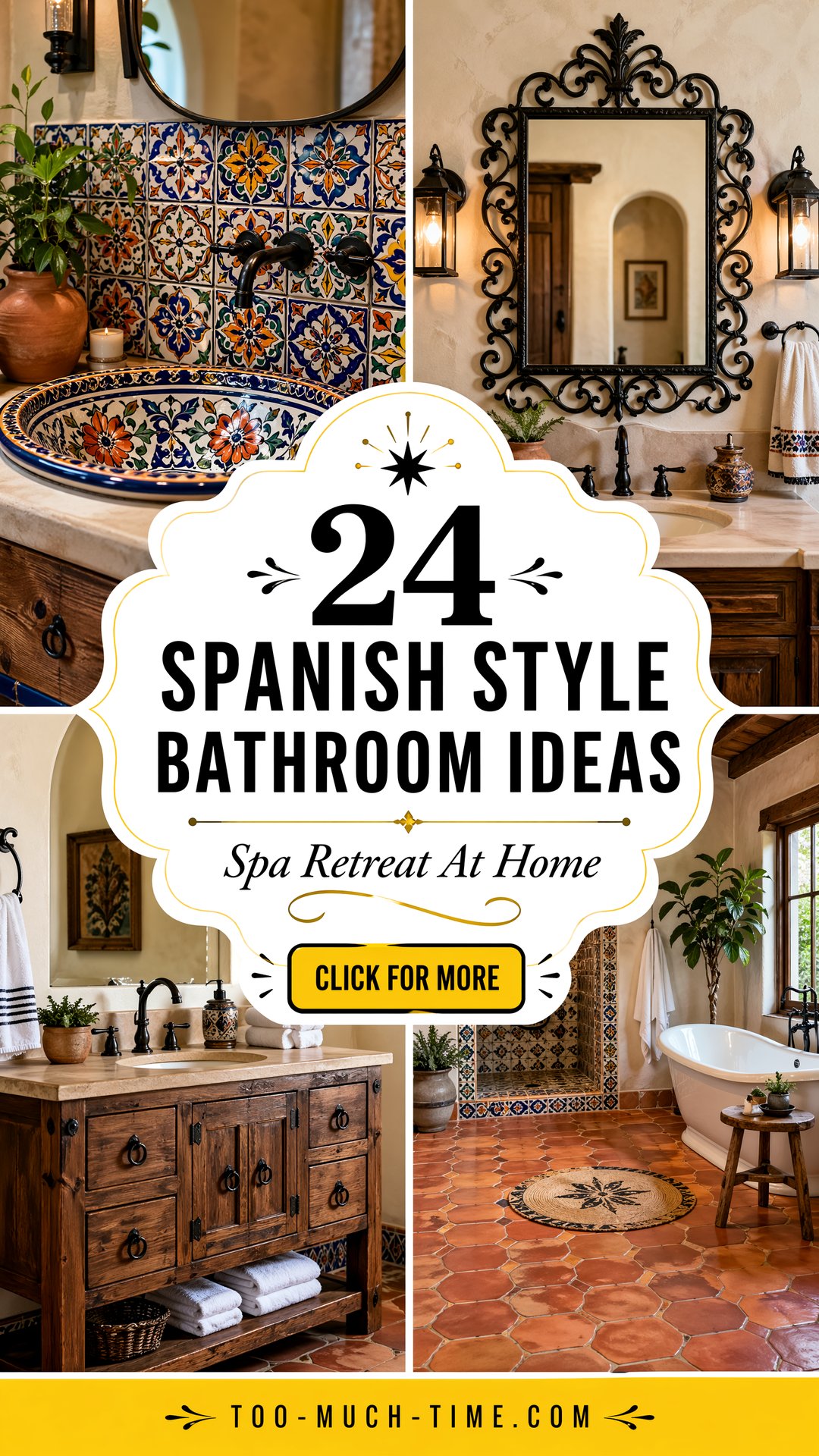 24 Spanish Style Bathroom Ideas for Spa Retreat At Home - 24 Spanish Style Bathroom Ideas for Spa Retreat At Home