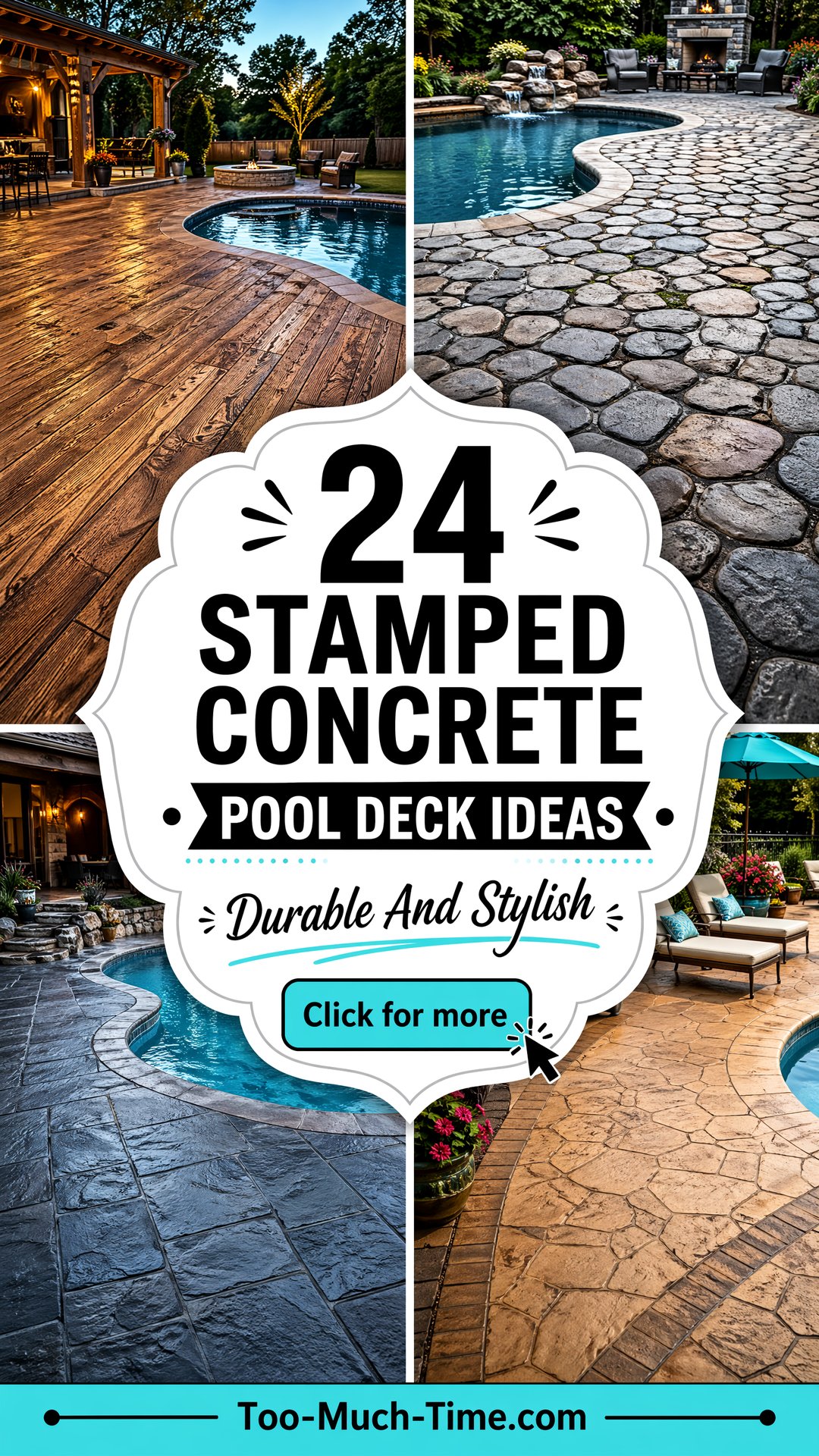 24 Stamped Concrete Pool Deck Ideas Durable and Stylish - 24 Stamped Concrete Pool Deck Ideas: Durable & Stylish
