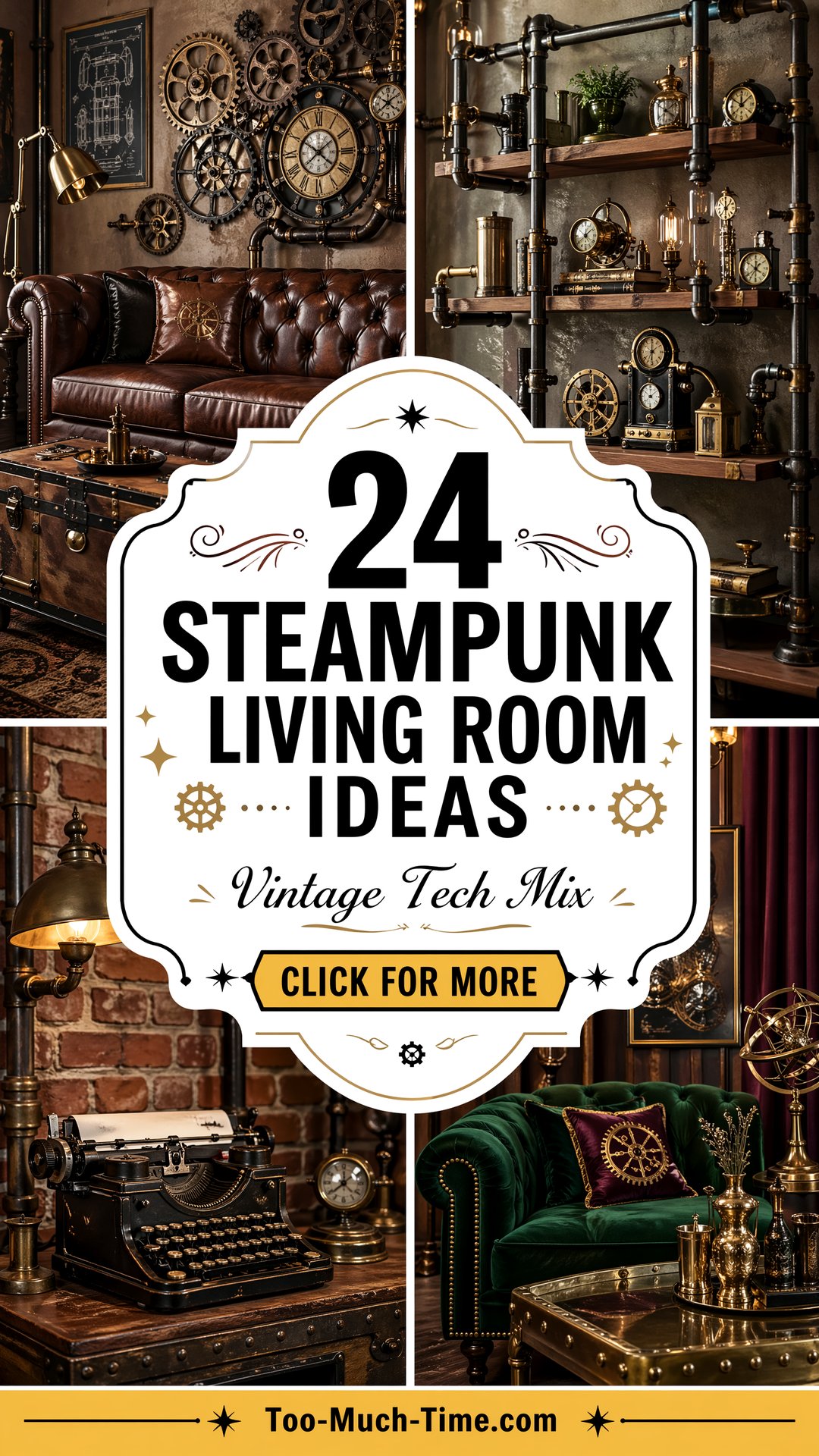 24 Steampunk Living Room Ideas Vintage Tech Mix - 24 Steampunk Living Room Ideas: Vintage Tech Mix