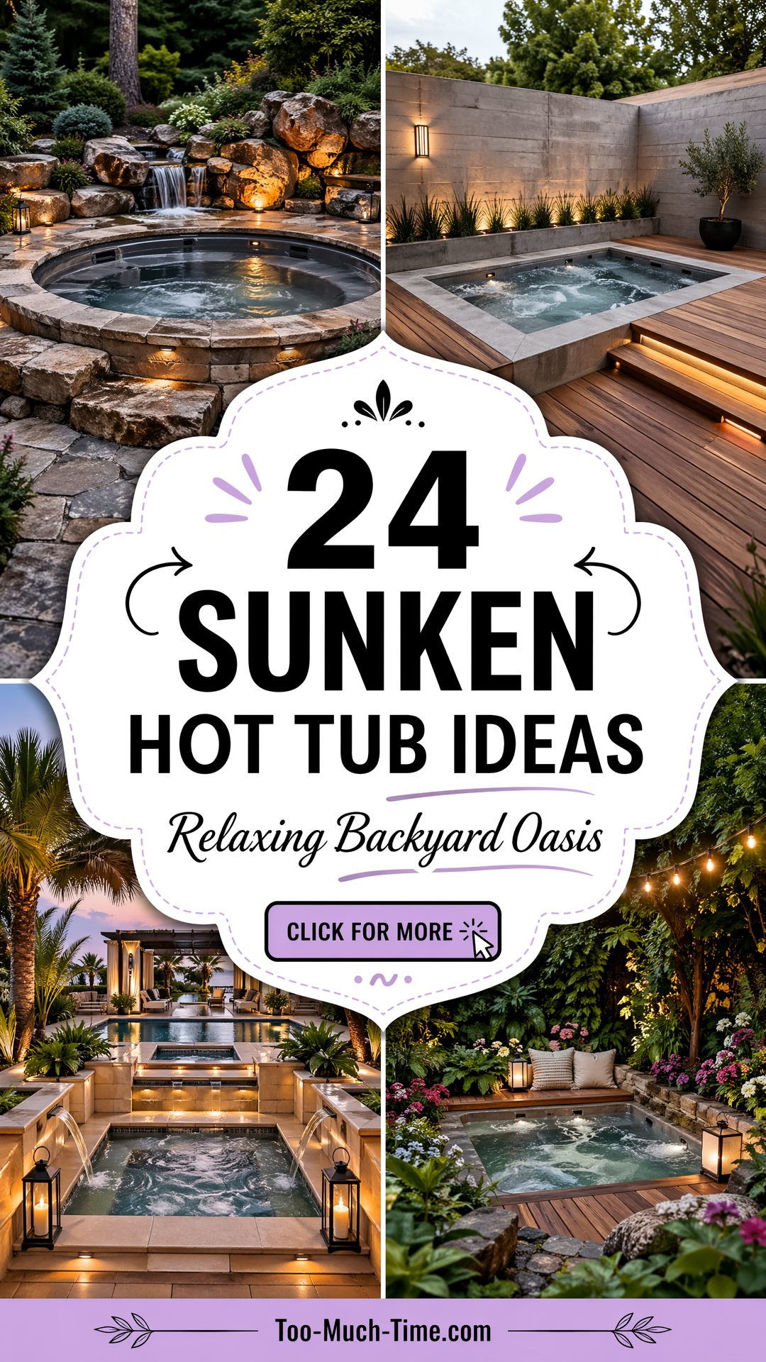 24 Sunken Hot Tub Ideas to Build a Relaxing Escape - 24 Sunken Hot Tub Ideas to Build a Relaxing Escape