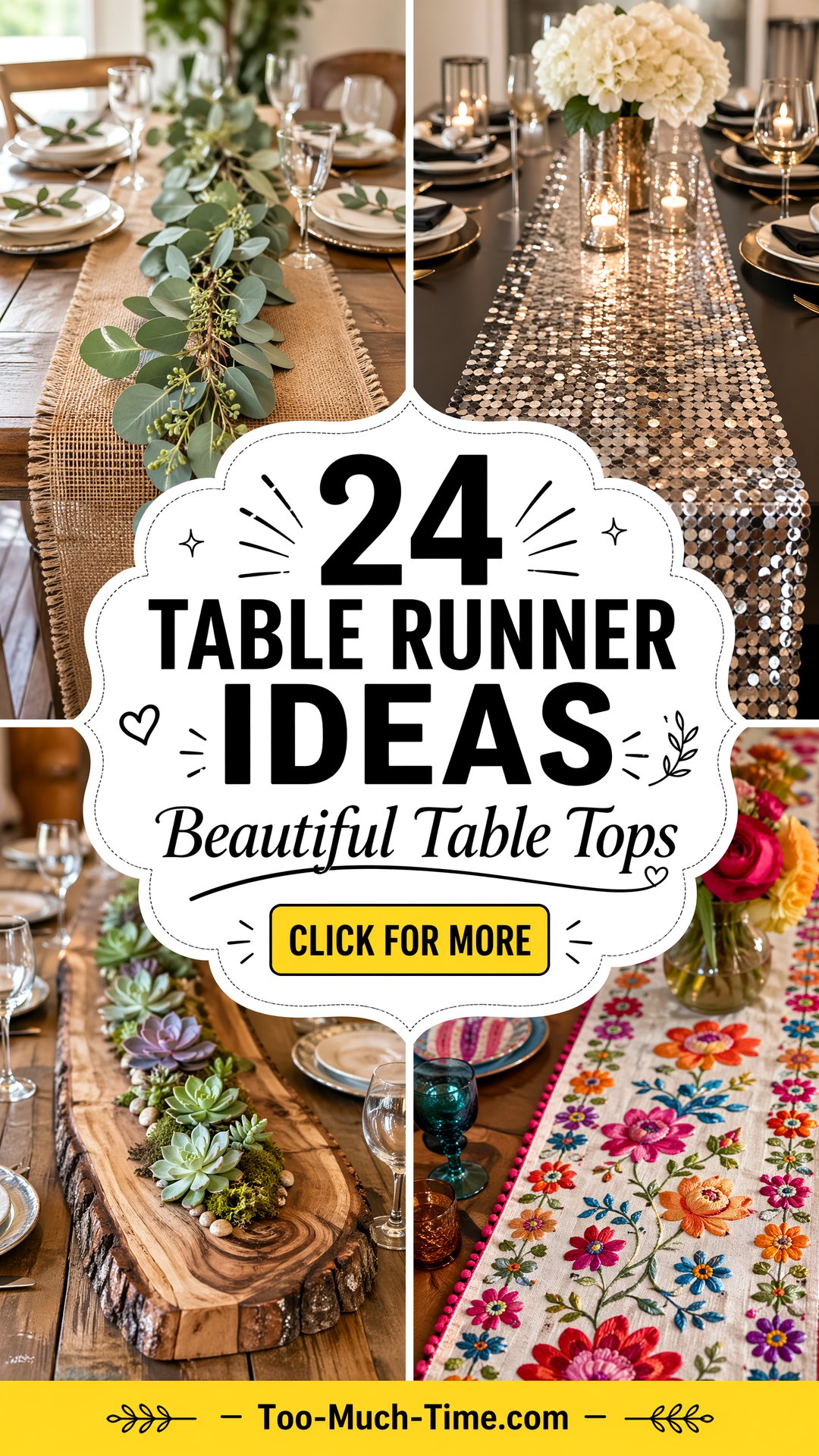 24 Table Runner Ideas to Top Dining Tables Beautifully - 24 Table Runner Ideas to Top Dining Tables Beautifully