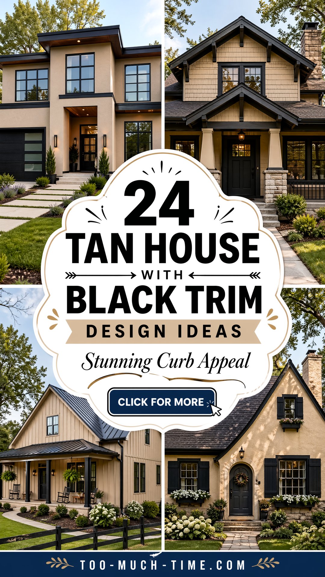 24 Tan House with Black Trim Design Ideas Curb Appeal - 24 Tan House with Black Trim Design Ideas Curb Appeal