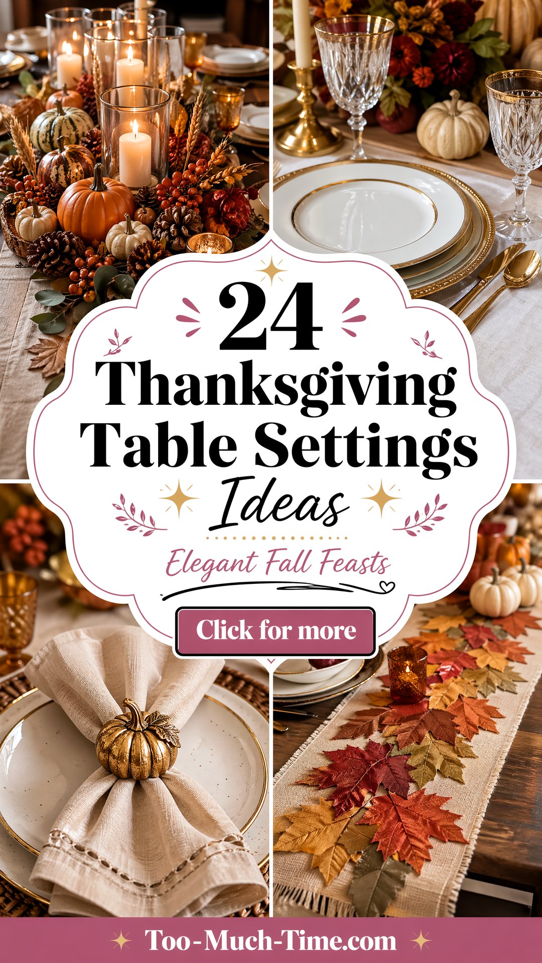 24 Thanksgiving Table Settings - Elegant Seasonal Ideas - 24 Thanksgiving Table Settings - Elegant Seasonal Ideas
