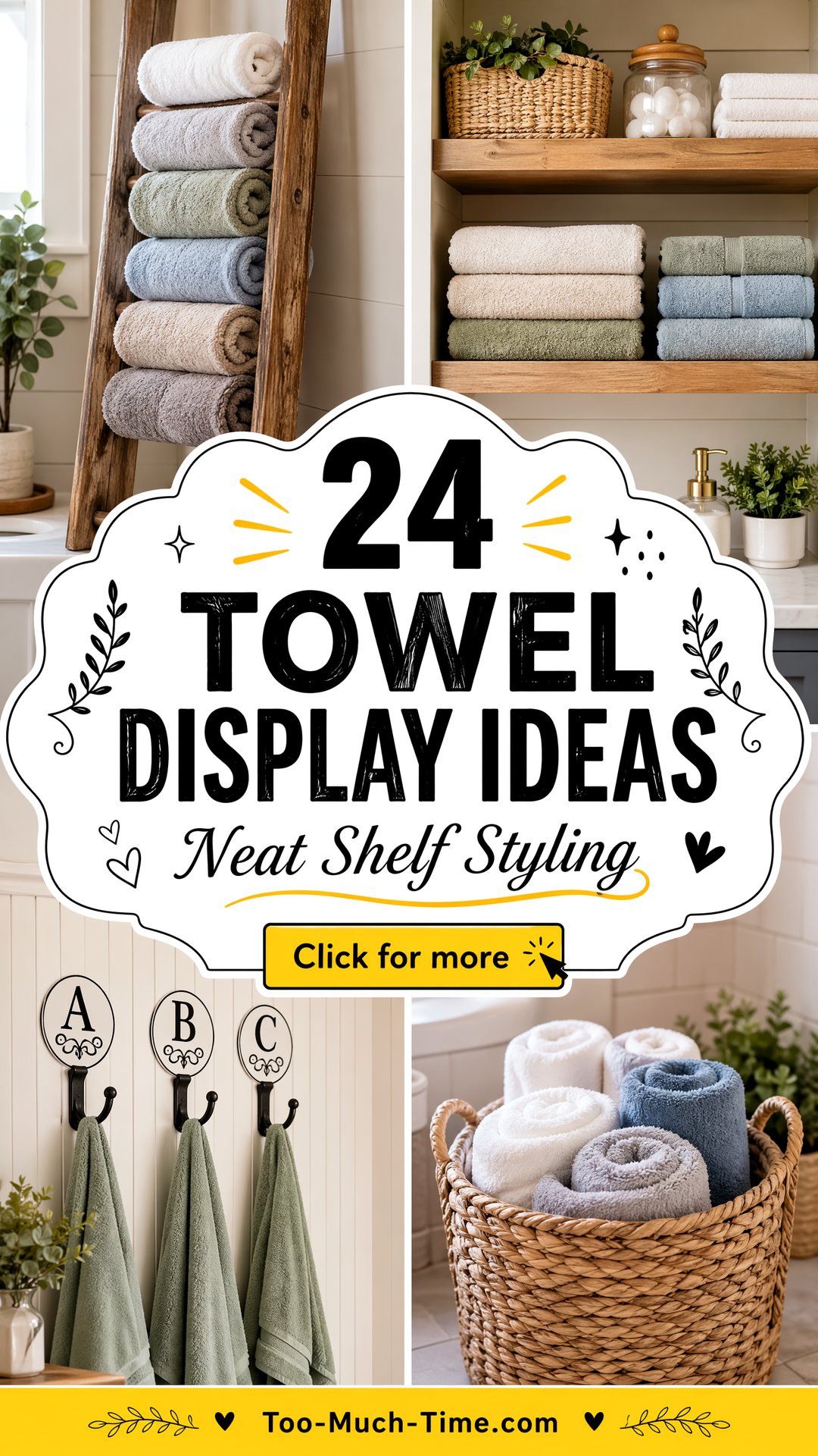 24 Towel Display Ideas for Neat Bathroom Shelves Today - 24 Towel Display Ideas for Neat Bathroom Shelves Today