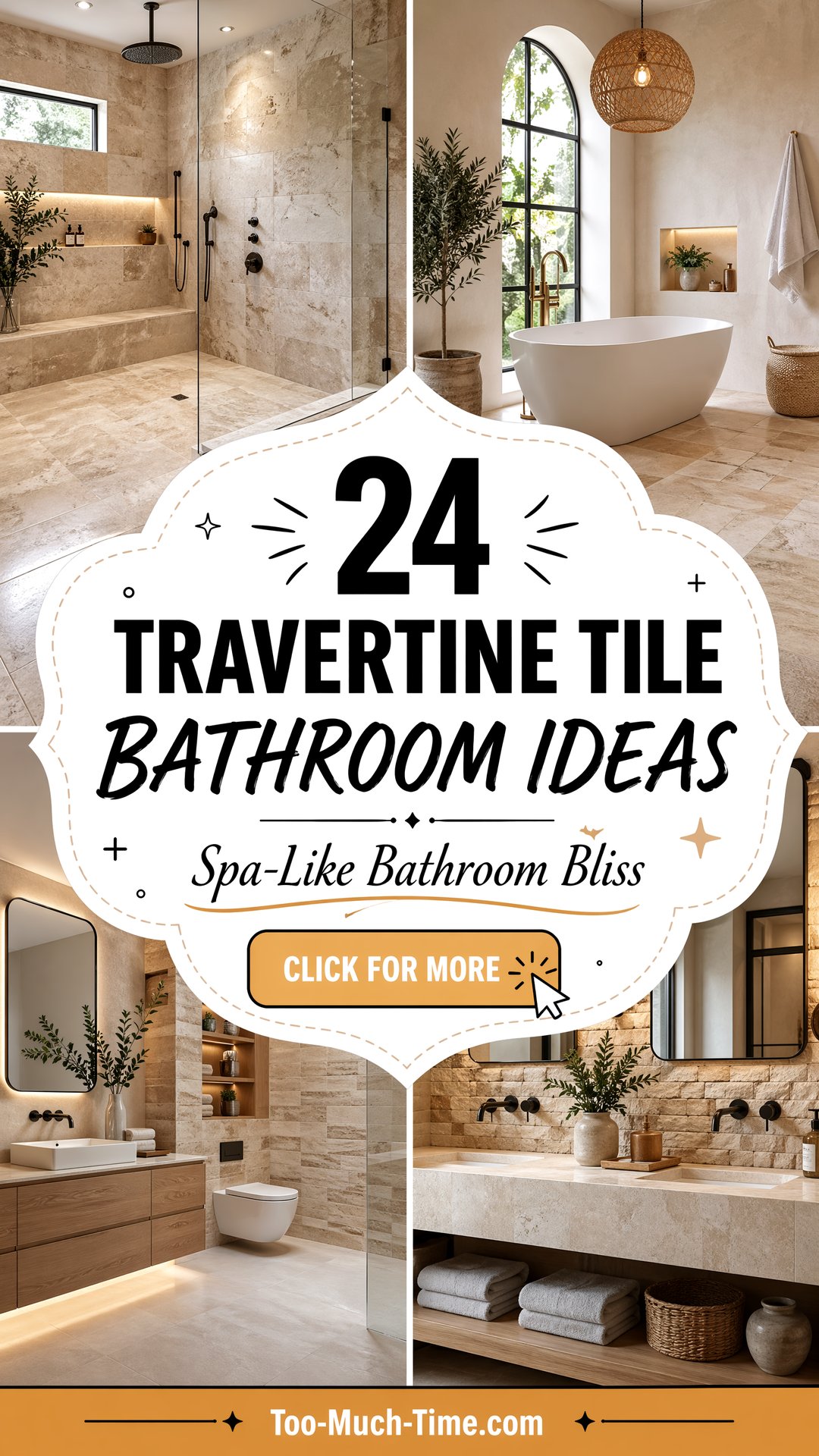 24 Travertine Tile Bathroom Ideas for Spa-like Baths - 24 Travertine Tile Bathroom Ideas for Spa-like Baths
