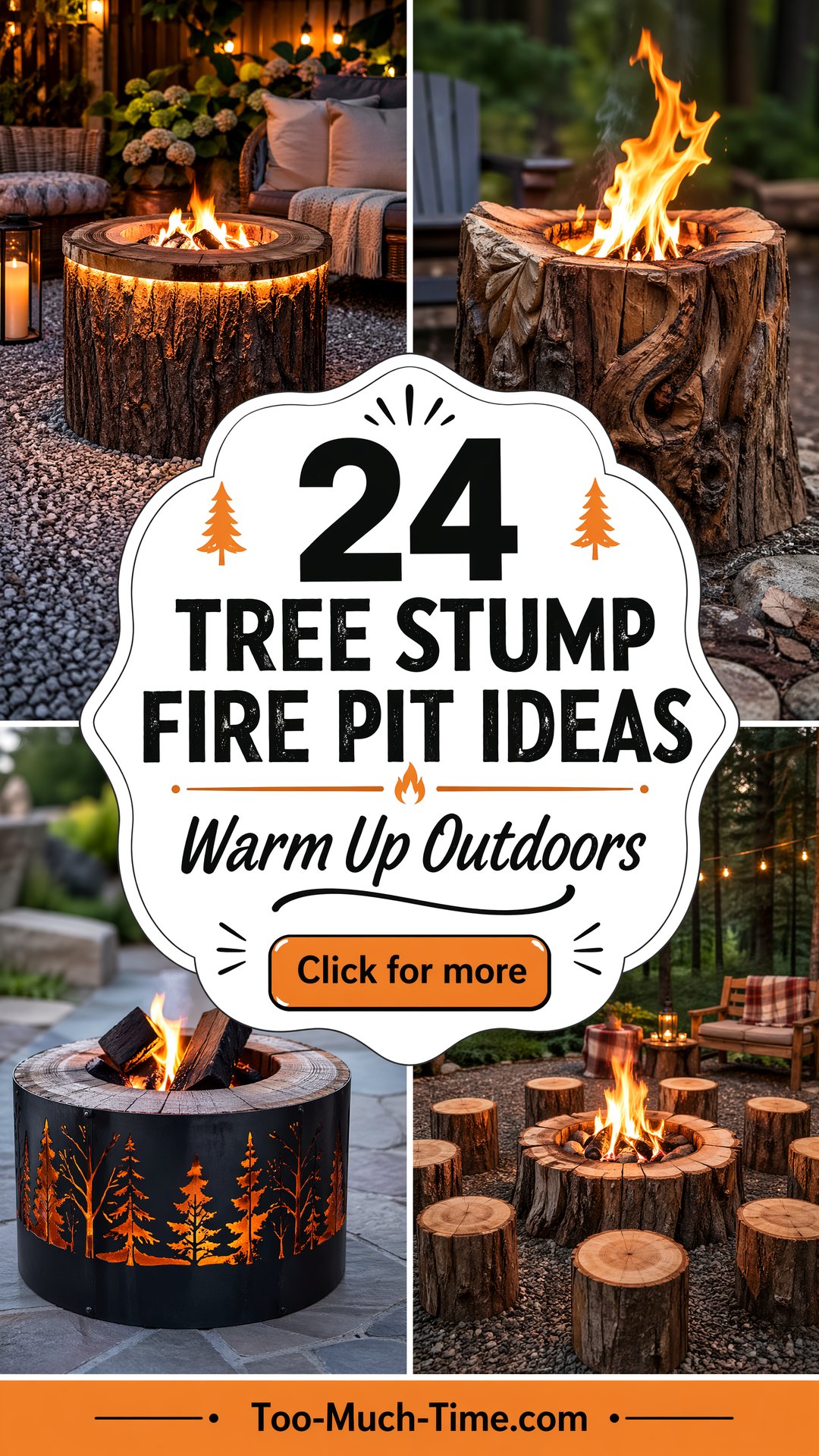24 Tree Stump Fire Pit Ideas for Backyard Warmth Now - 24 Tree Stump Fire Pit Ideas for Backyard Warmth Now