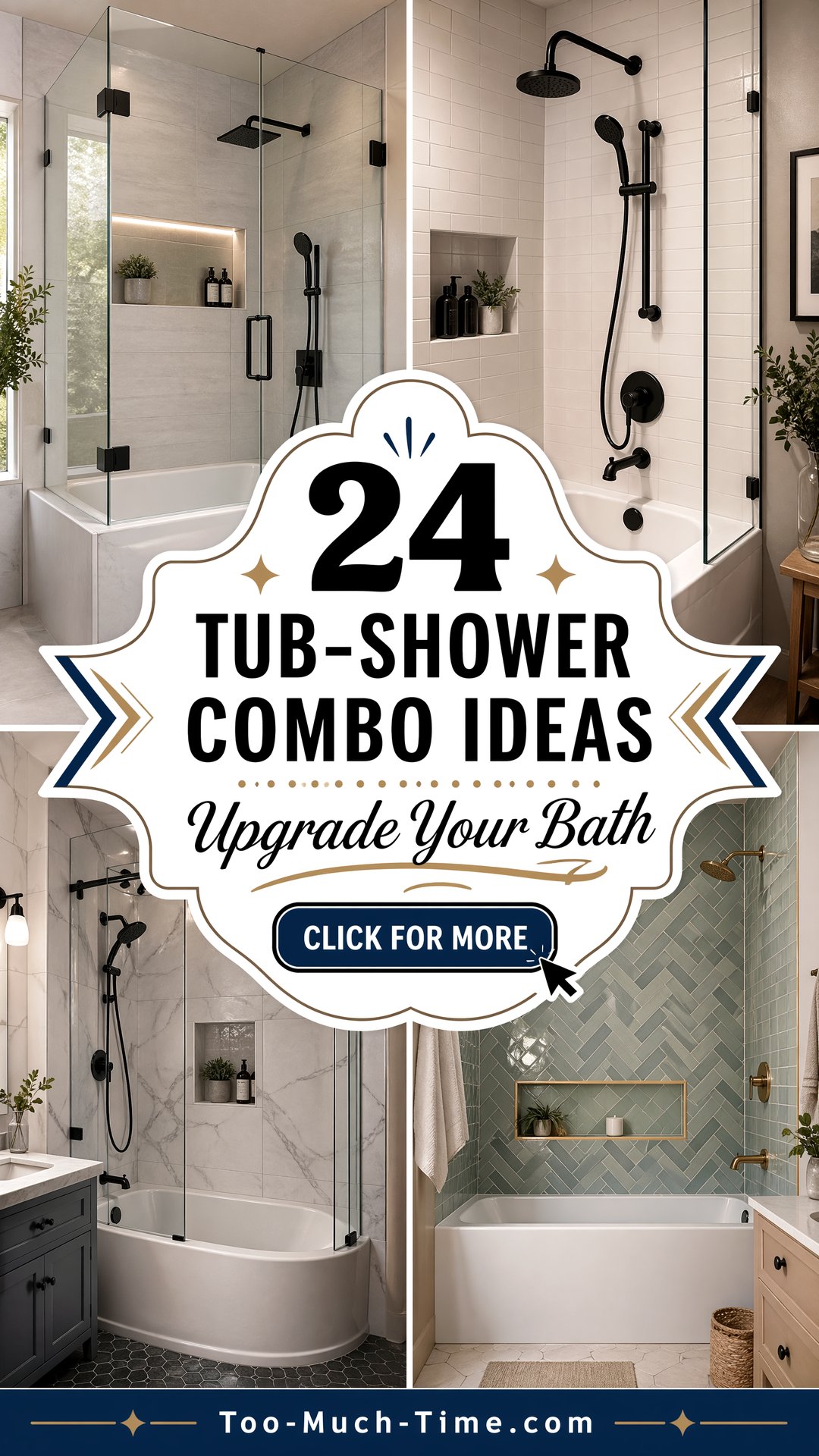 24 Tub-shower Combo Ideas - Small Bath Upgrade Ideas - 24 Tub-shower Combo Ideas - Small Bath Upgrade Ideas