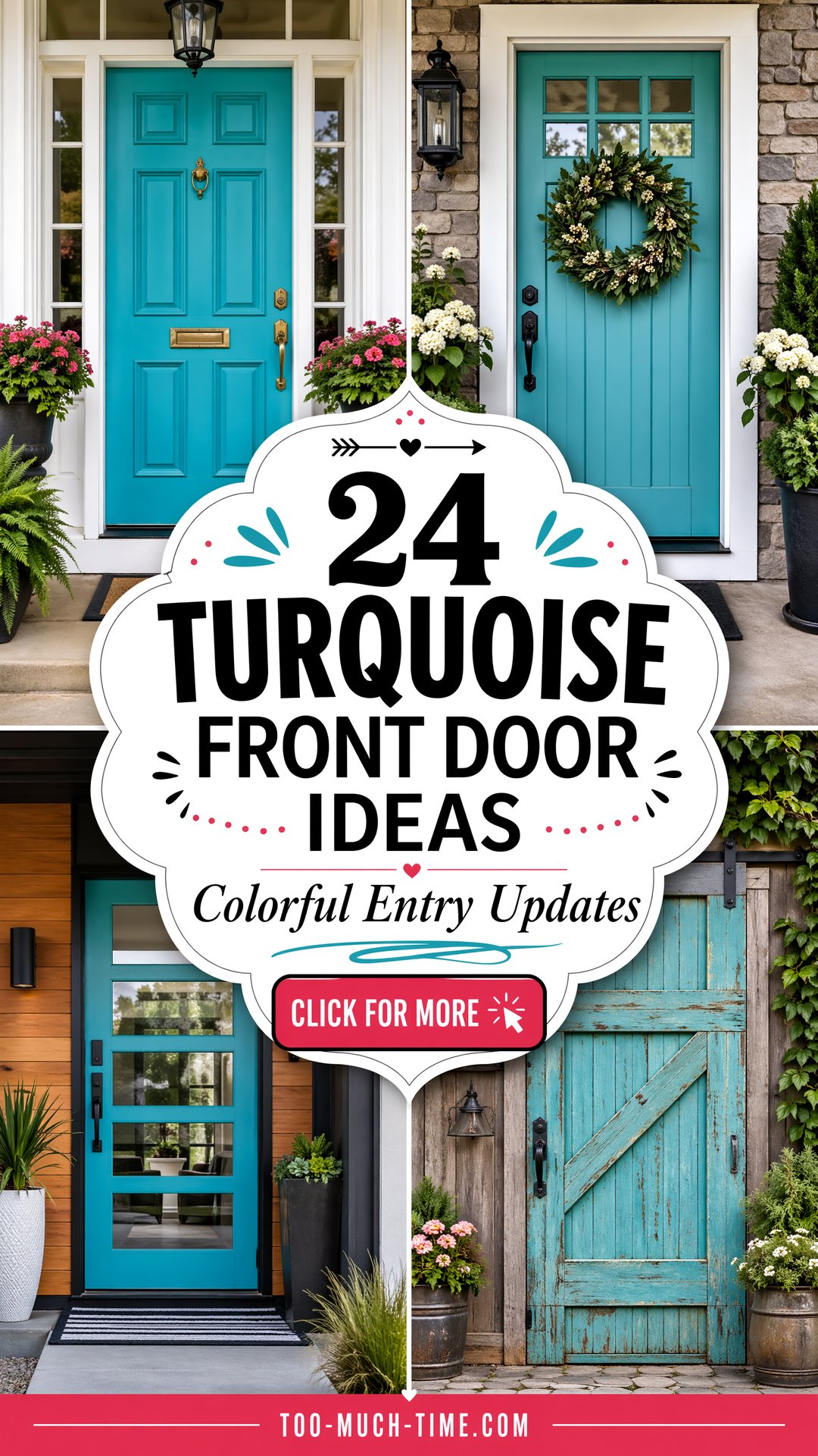 24 Turquoise Front Door Ideas - Colorful Entry Updates - 24 Turquoise Front Door Ideas - Colorful Entry Updates