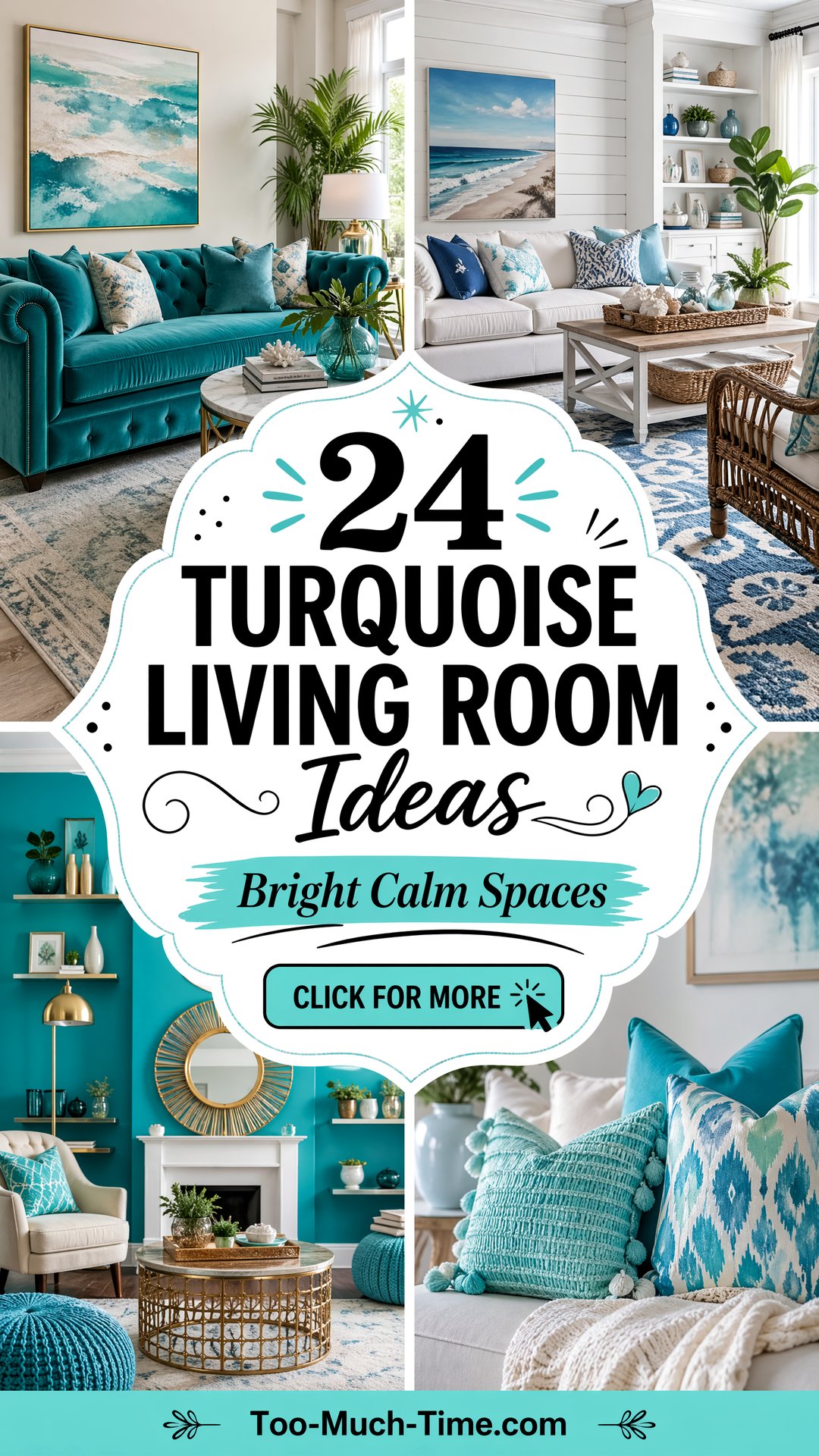 24 Turquoise Living Room Ideas for Bright Calm Spaces - 24 Turquoise Living Room Ideas for Bright, Calm Spaces