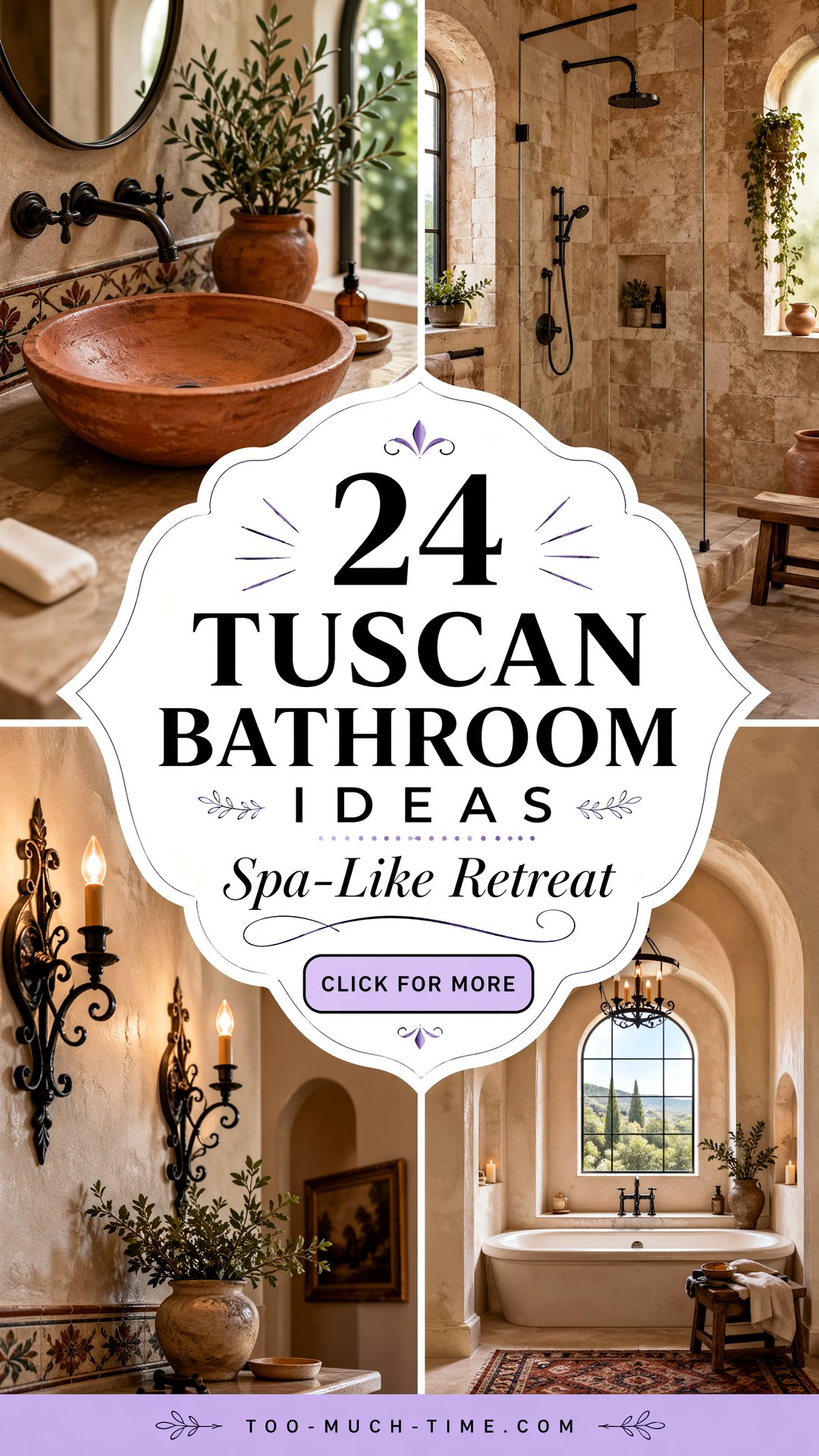 24 Tuscan Bathroom Ideas for a Warm Spa-like Retreat - 24 Tuscan Bathroom Ideas for a Warm, Spa-like Retreat