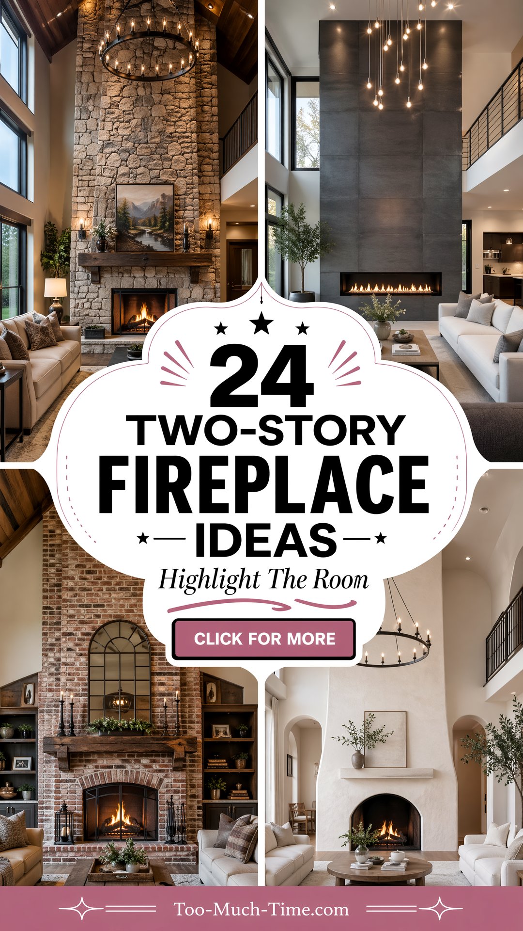 24 Two-story Fireplace Ideas to Highlight The Room - 24 Two-story Fireplace Ideas to Highlight The Room