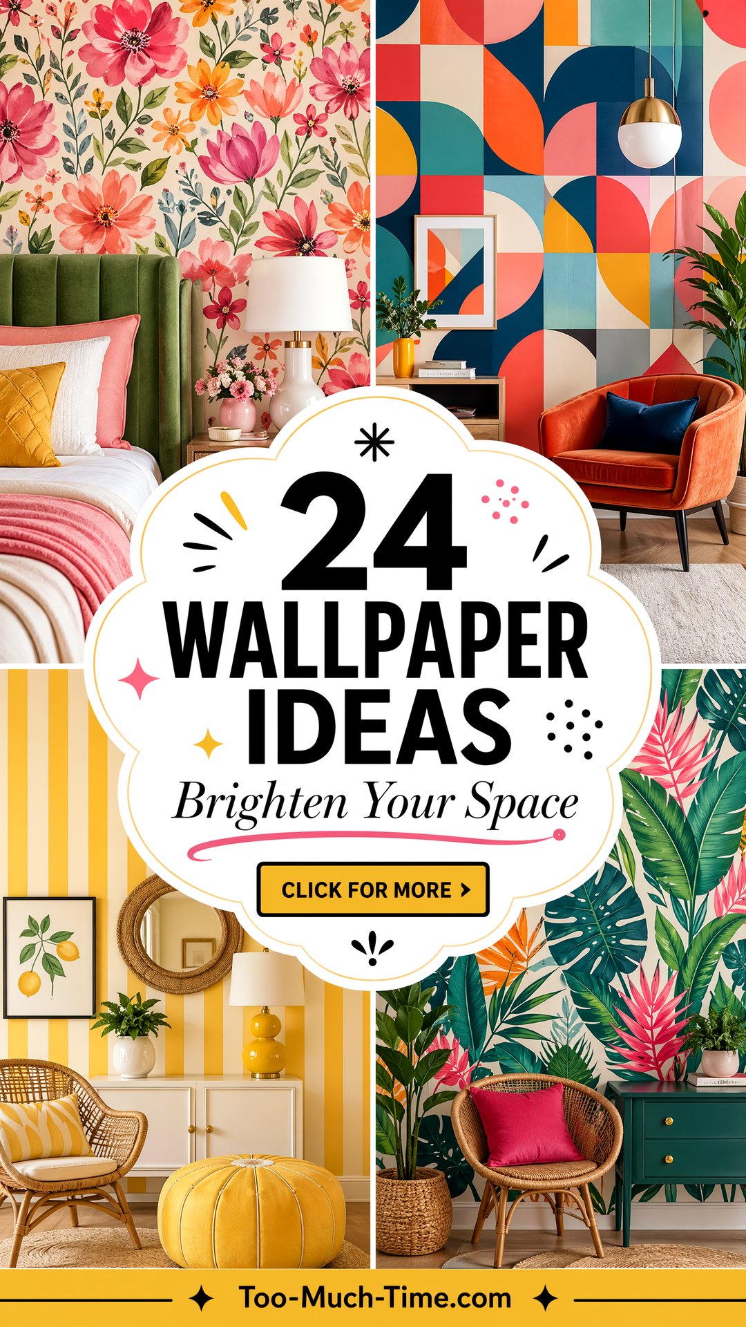 24 Wallpaper Ideas to Brighten Decor Schemes - 24 Wallpaper Ideas to Brighten Decor Schemes