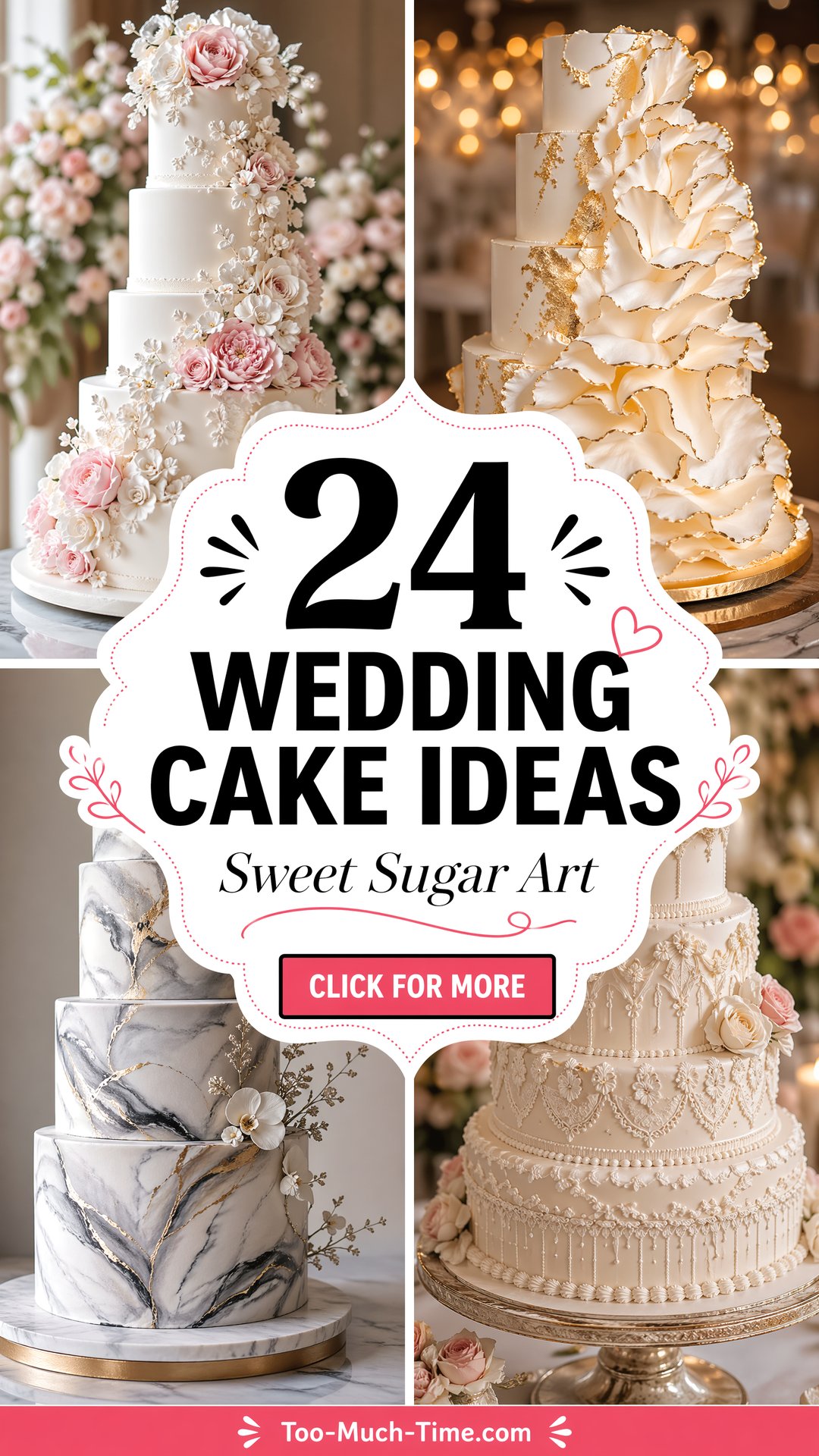 24 Wedding Cake Ideas for Beautiful Sugar Art and Style - 24 Wedding Cake Ideas for Beautiful Sugar Art and Style
