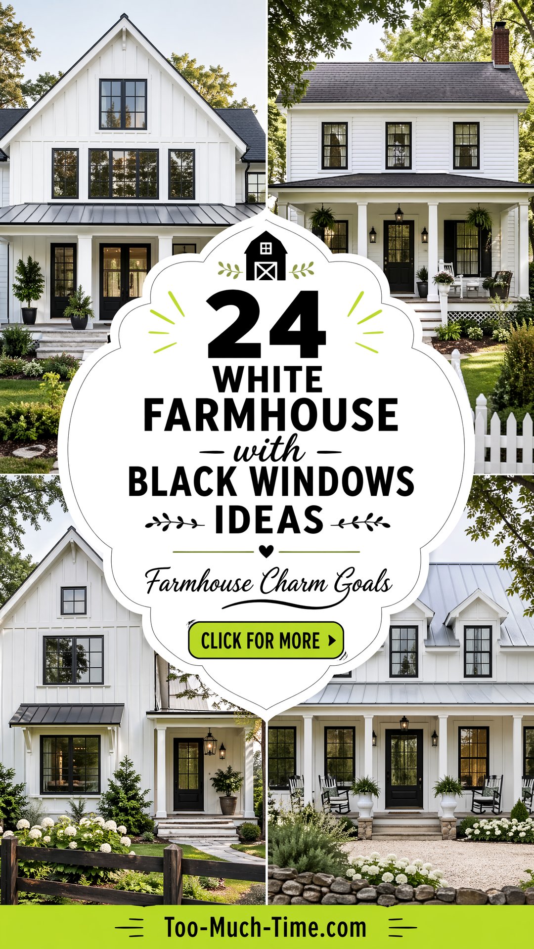24 White Farmhouse with Black Windows Ideas for Charm - 24 White Farmhouse with Black Windows Ideas for Charm