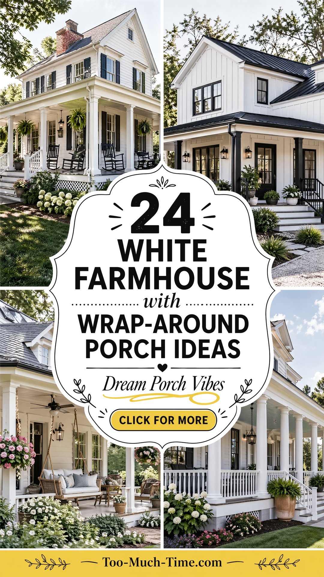 24 White Farmhouse with Wrap-around Porch Ideas for Now - 24 White Farmhouse with Wrap-around Porch Ideas for Now