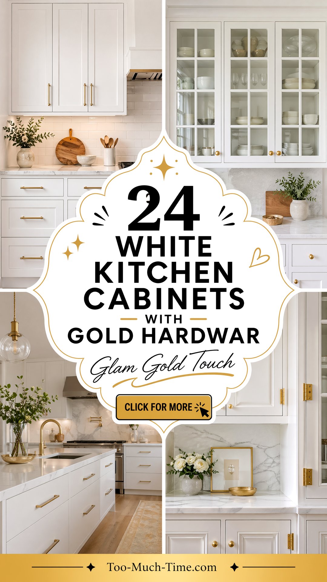 24 White Kitchen Cabinets with Gold Hardwar for Glam - 24 White Kitchen Cabinets with Gold Hardwar for Glam