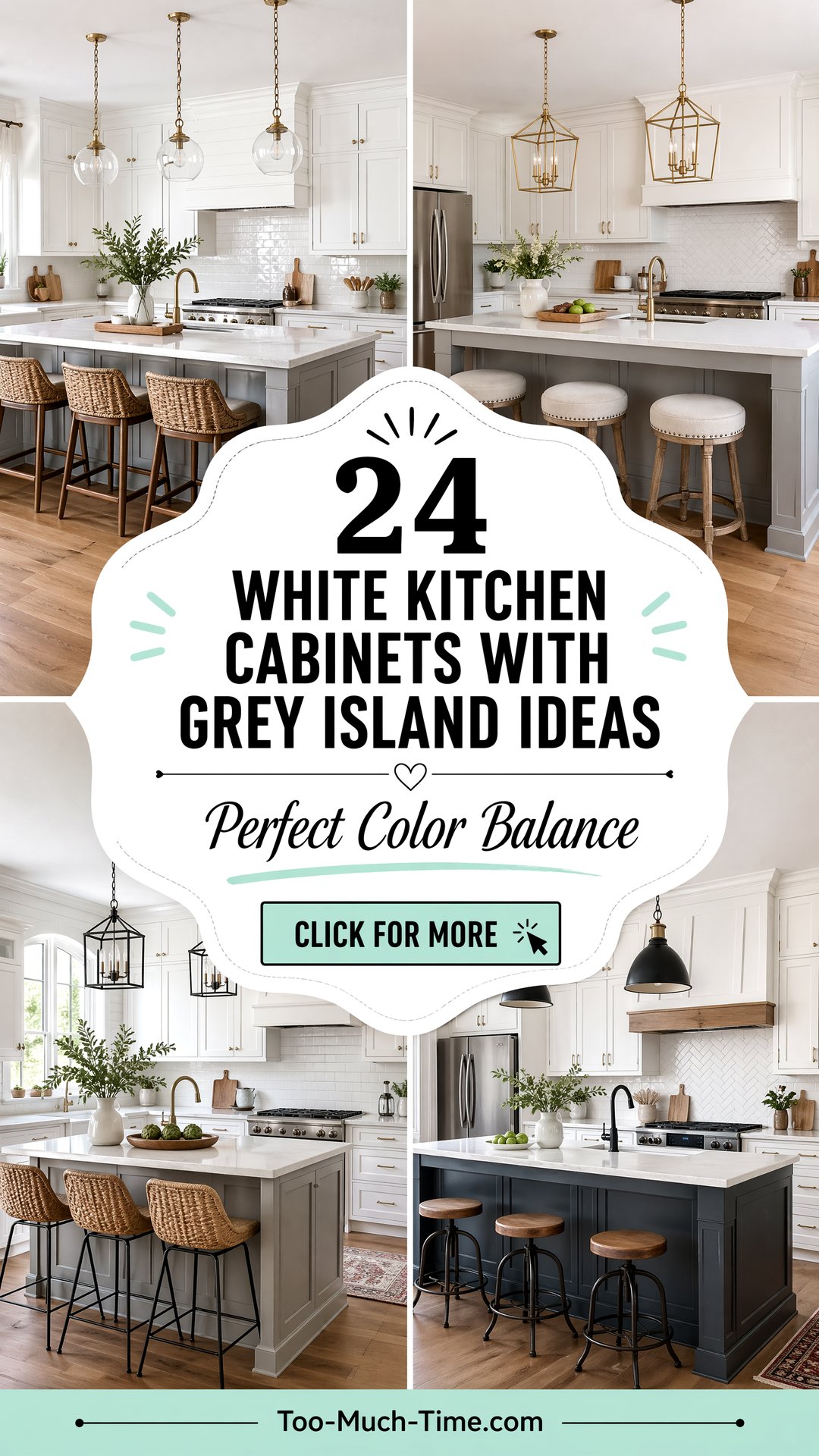24 White Kitchen Cabinets with Grey Island Ideas for Balance - 24 White Kitchen Cabinets with Grey Island Ideas for Balance