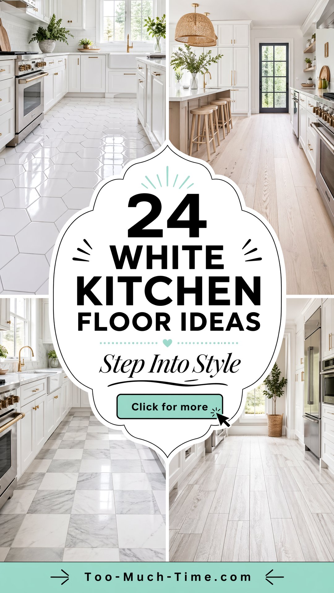 24 White Kitchen Floor Ideas with Bright Durability - 24 White Kitchen Floor Ideas with Bright Durability