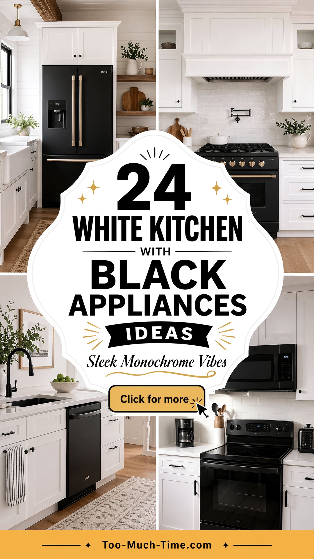 24 White Kitchen with Black Appliances Ideas for Sleek - 24 White Kitchen with Black Appliances Ideas for Sleek