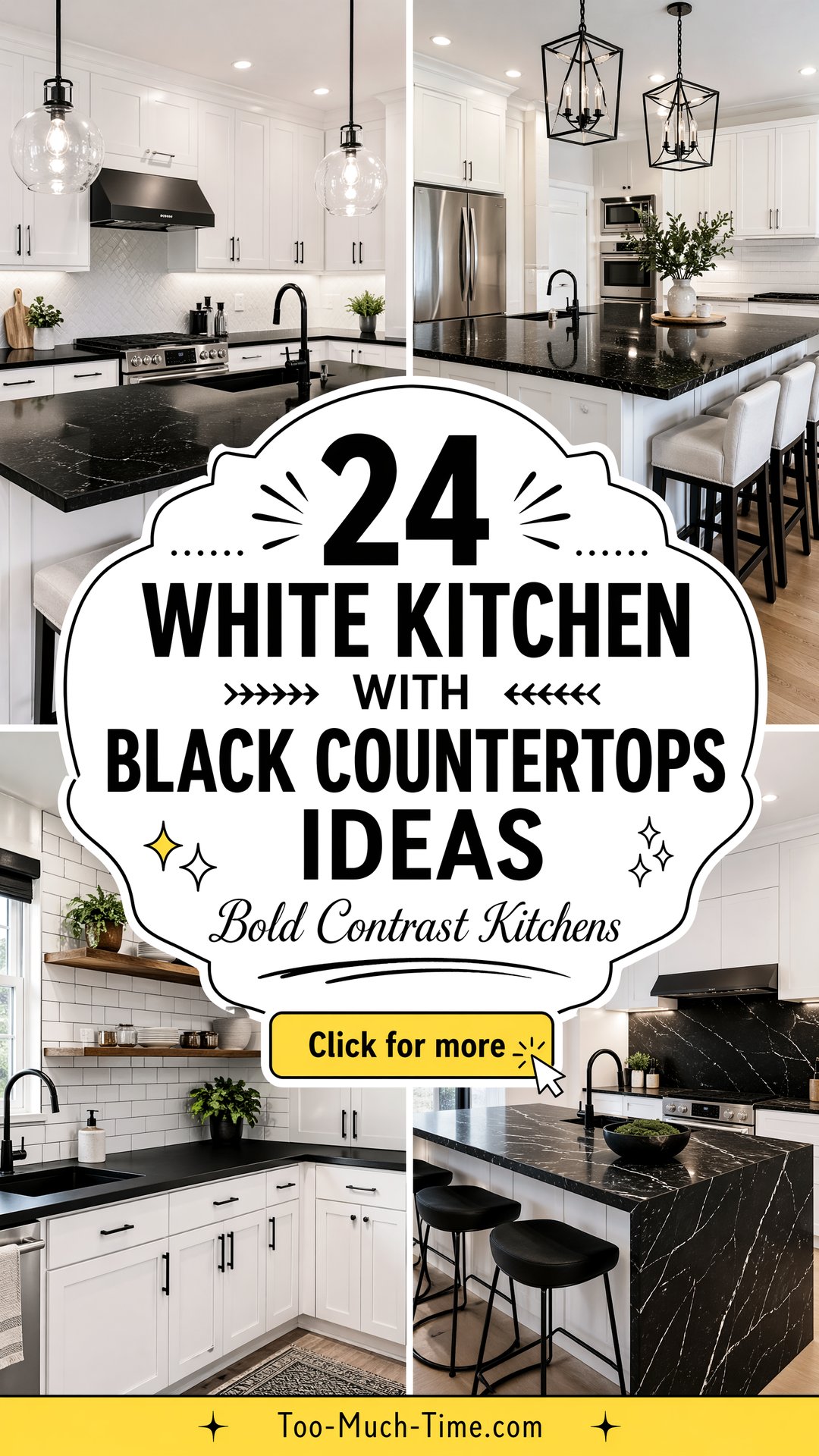 24 White Kitchen with Black Countertops Ideas for Modern Homes - 24 White Kitchen with Black Countertops Ideas for Modern Homes
