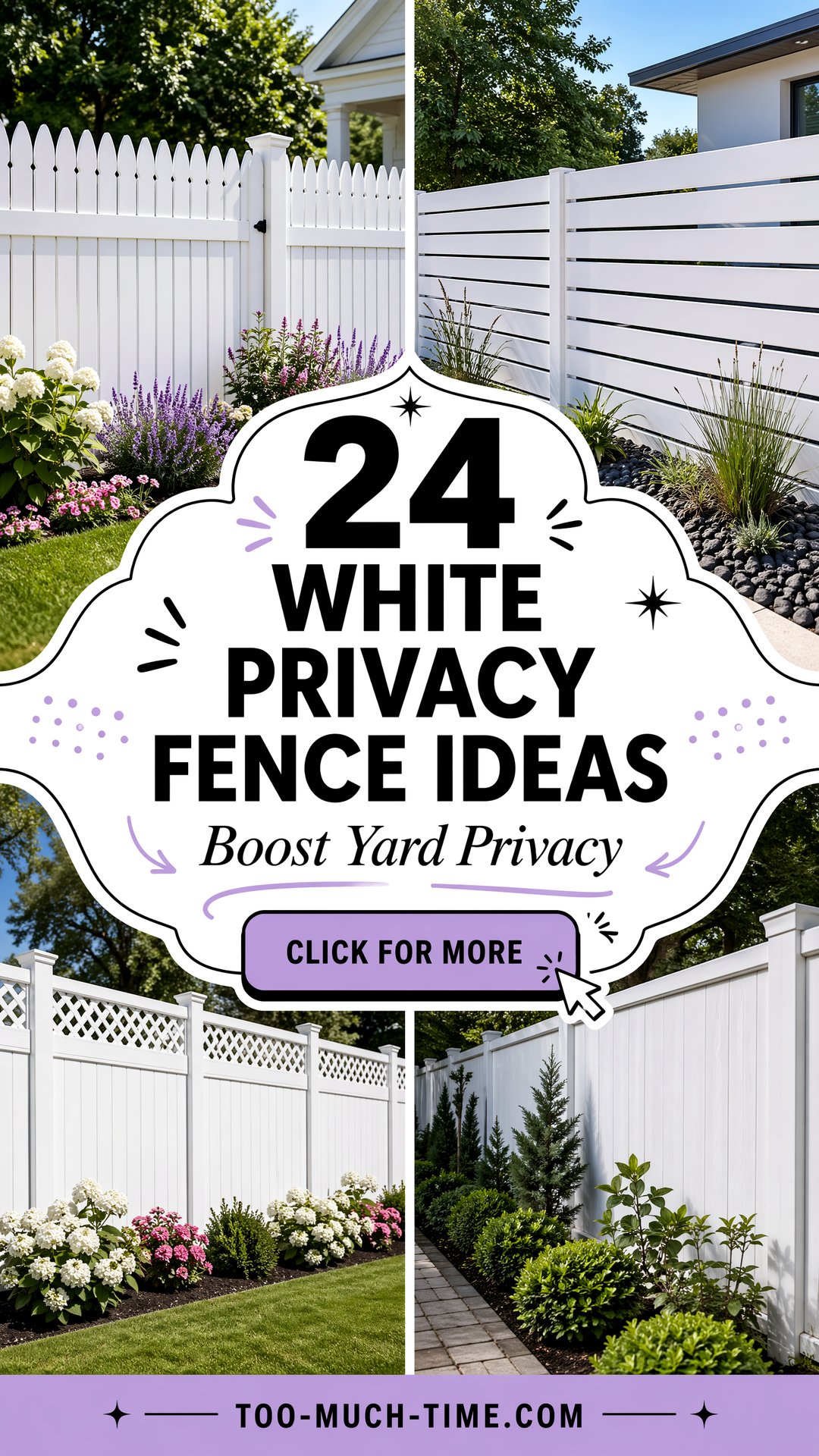 24 White Privacy Fence Ideas to Boost Yard Privacy - 24 White Privacy Fence Ideas to Boost Yard Privacy